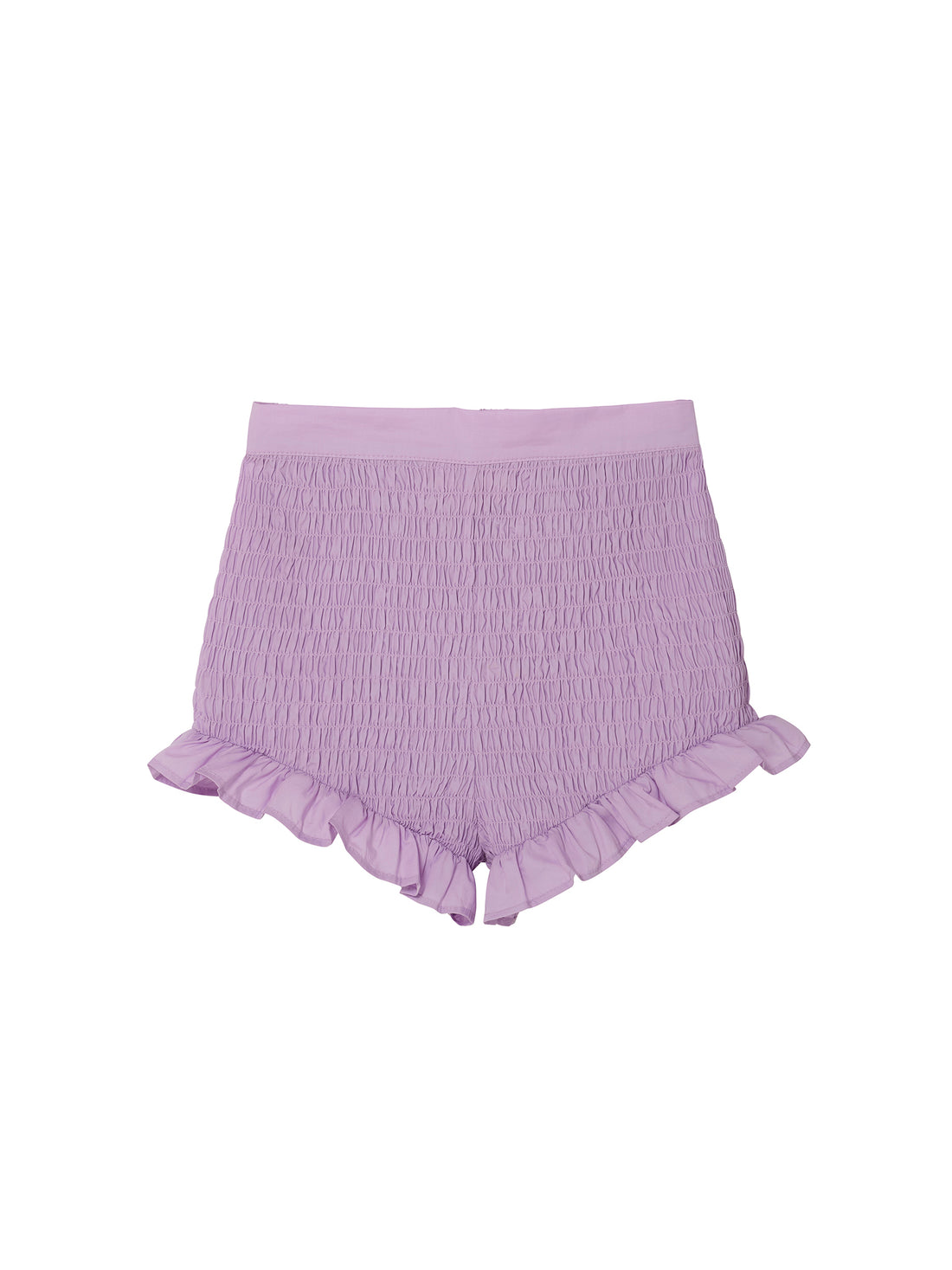Mariposa Shorts - Smocked Cotton Shorts with Ruffle Trim