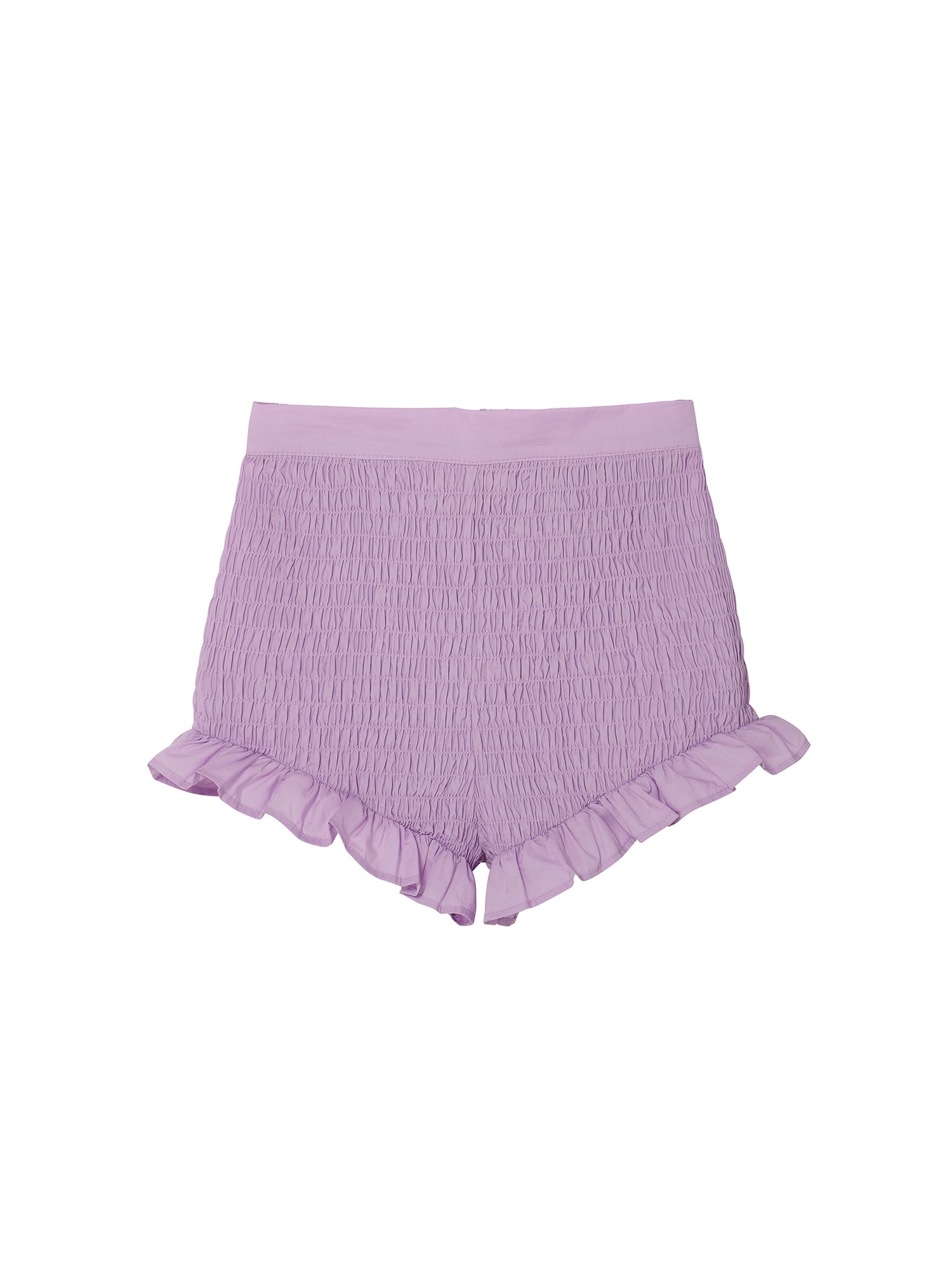 Mariposa Shorts - Smocked Cotton Shorts with Ruffle Trim