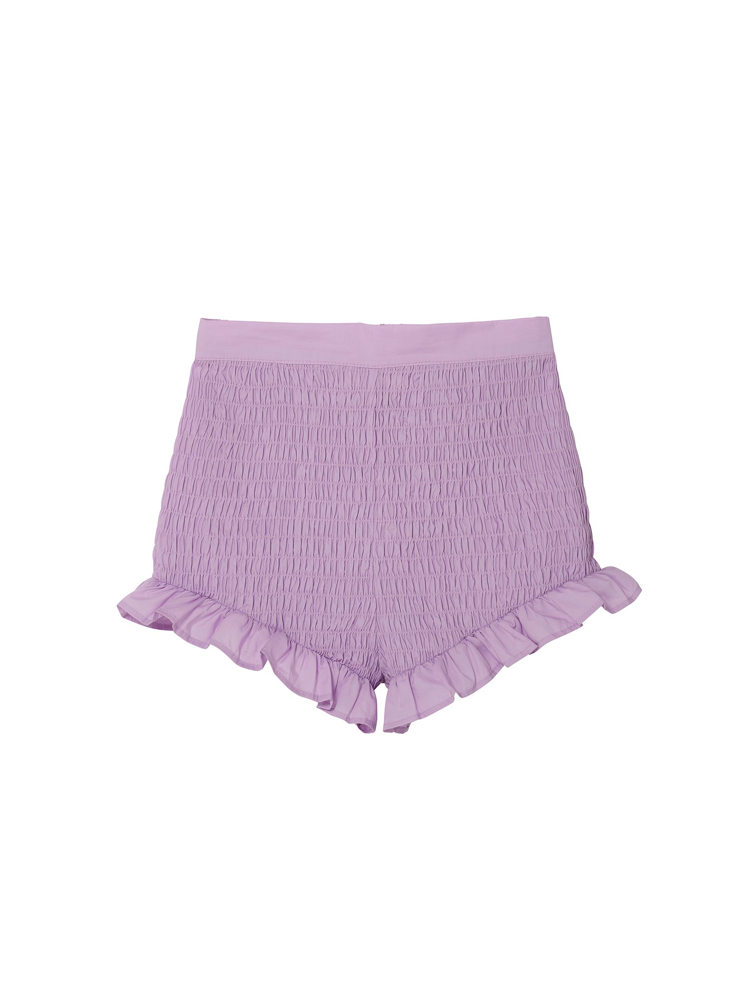 Mariposa Shorts - Smocked Cotton Shorts with Ruffle Trim
