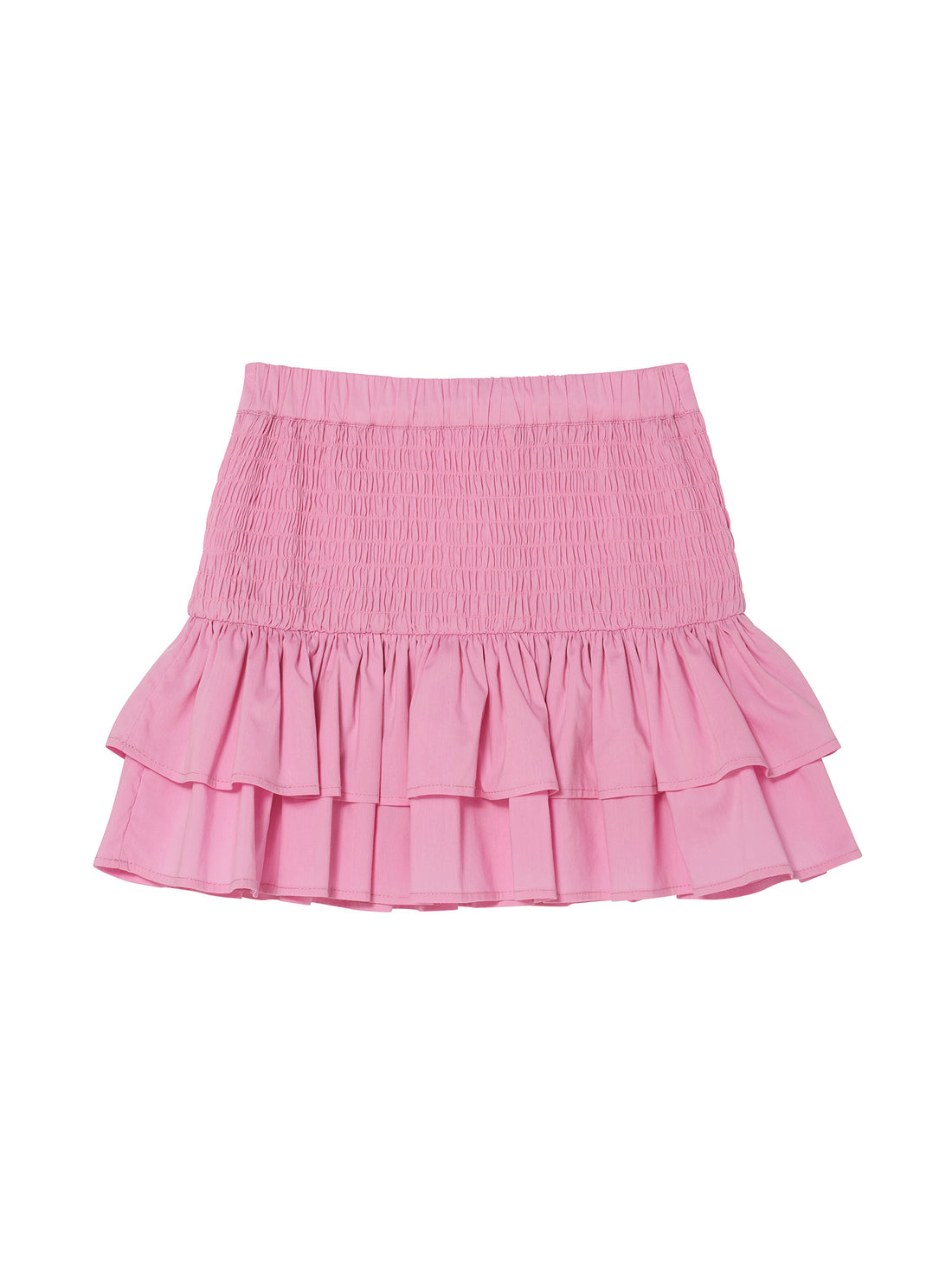 Mariposa Skirt - Smocked Cotton Skirt with Tiered Ruffle Hem