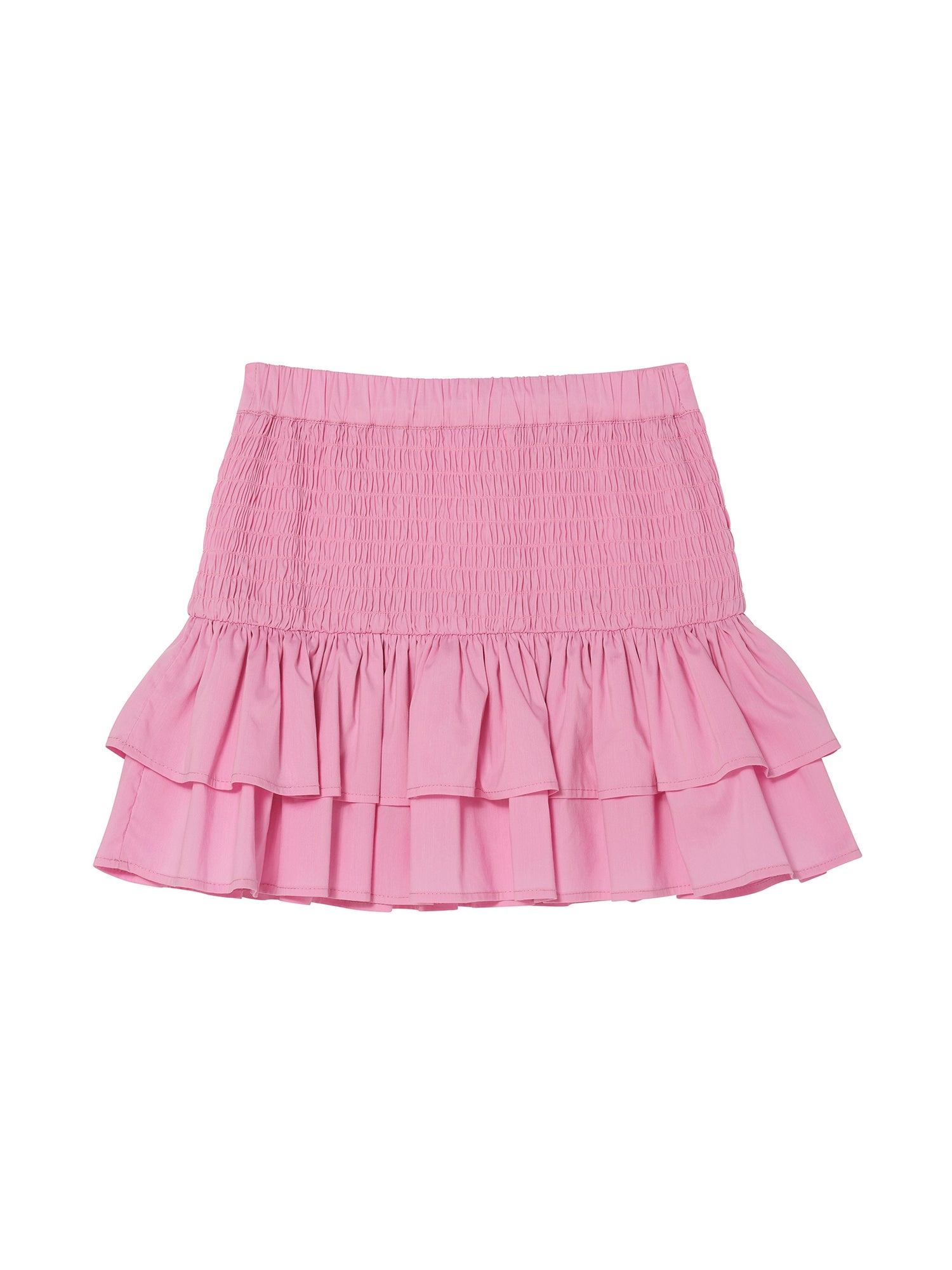 Mariposa Skirt - Smocked Cotton Skirt with Tiered Ruffle Hem