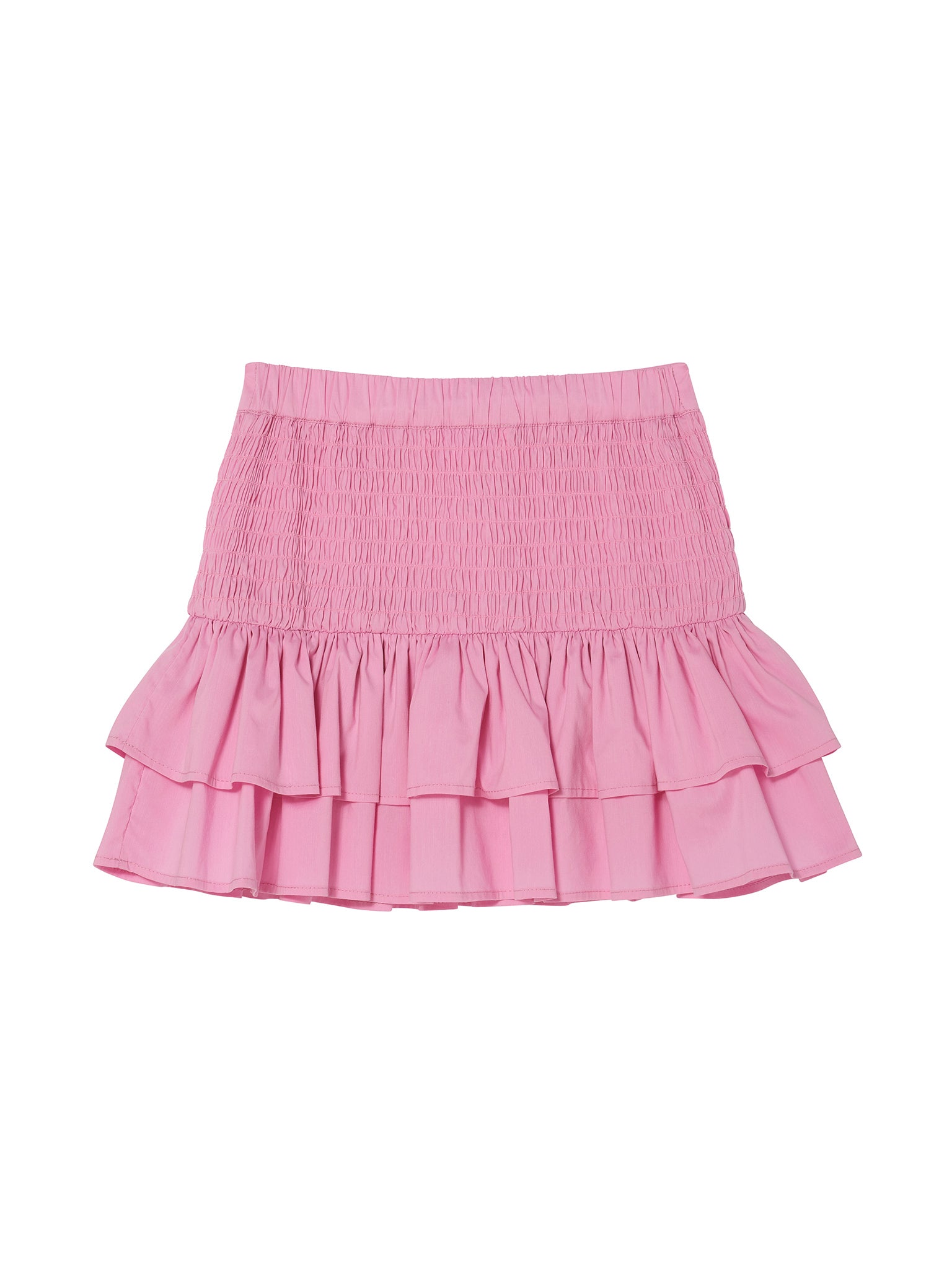 Mariposa Skirt - Smocked Cotton Skirt with Tiered Ruffle Hem