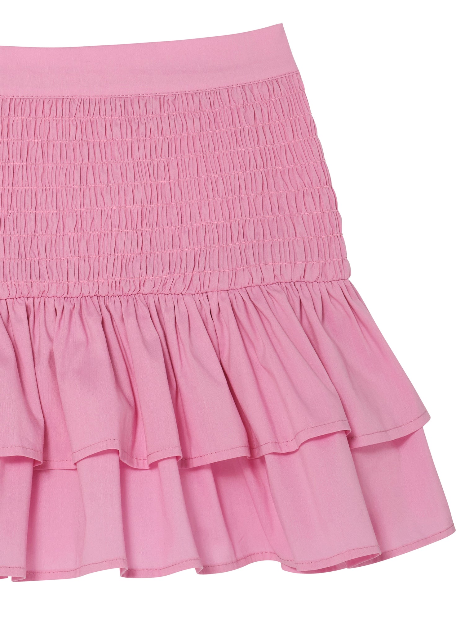 Mariposa Skirt - Smocked Cotton Skirt with Tiered Ruffle Hem