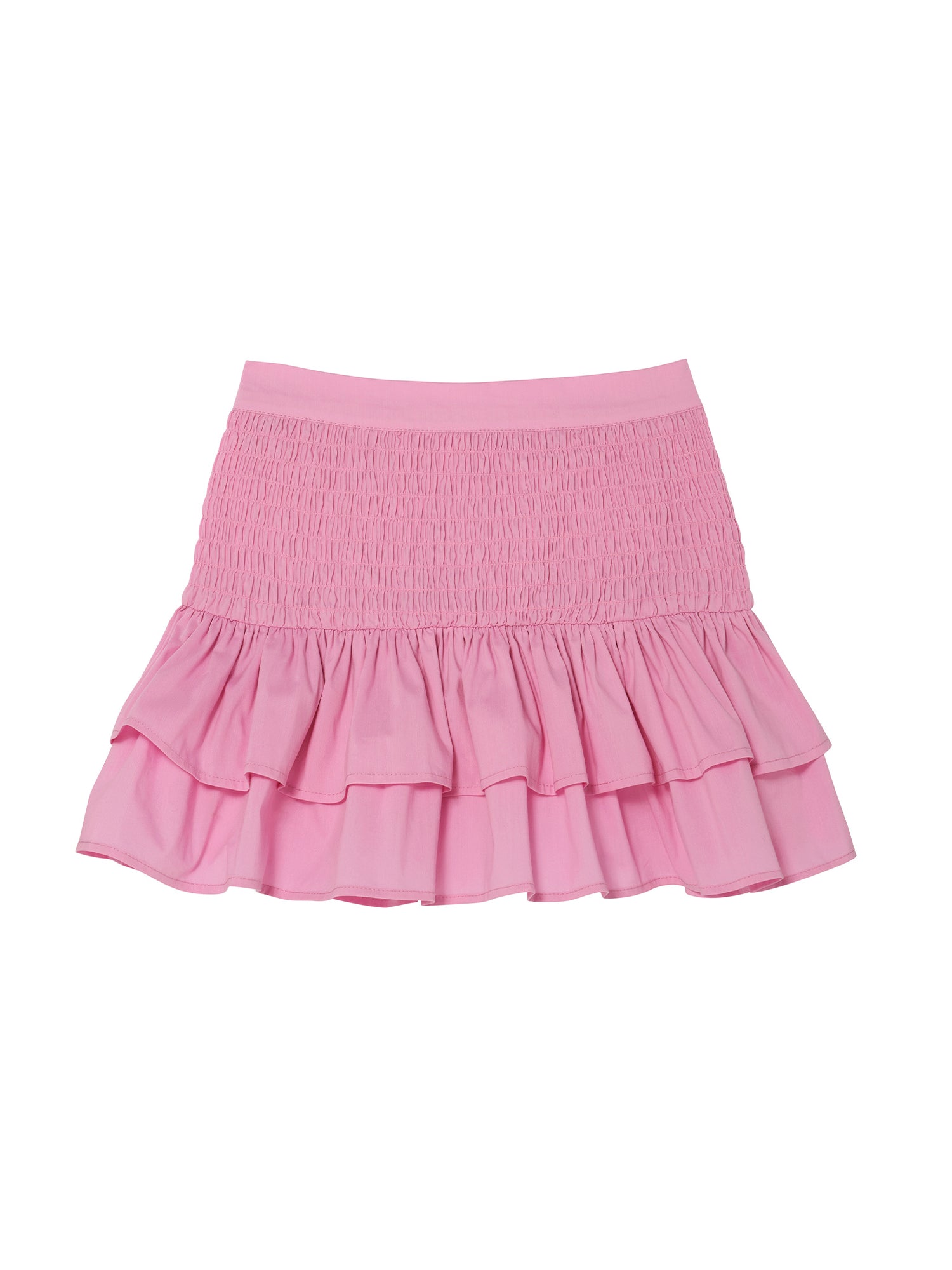 Mariposa Skirt - Smocked Cotton Skirt with Tiered Ruffle Hem