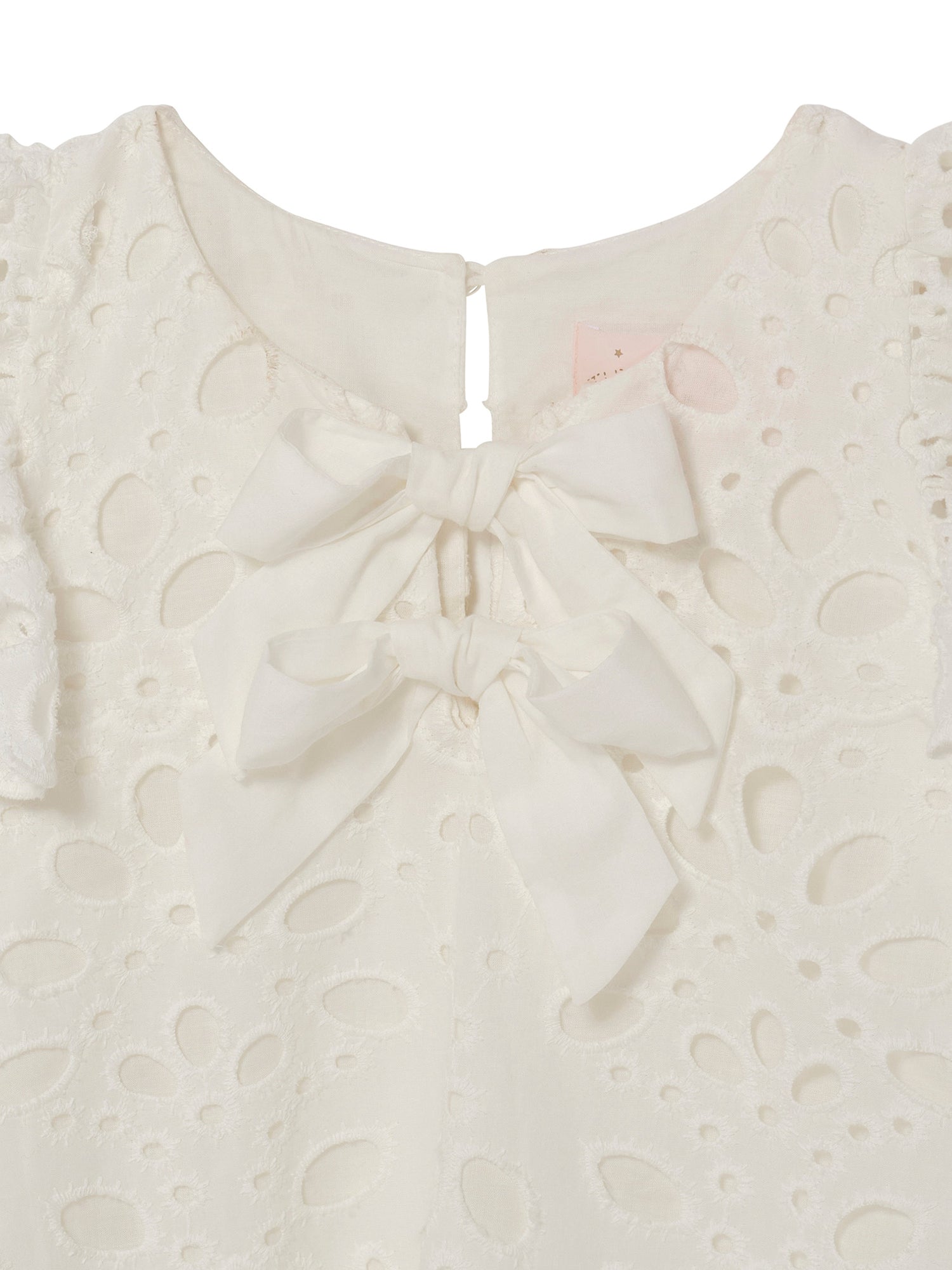 La Croisette Top - Sleeveless Broderie Anglaise Top with Ruffle Detail