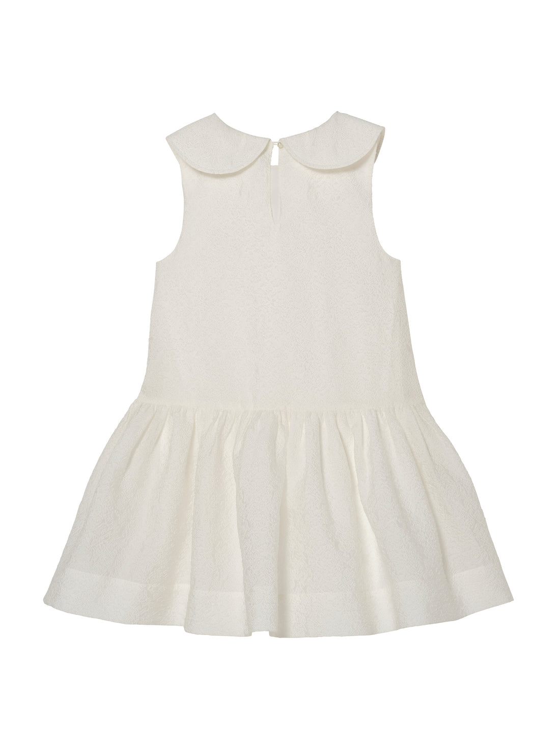 Étoile Dress - Sleeveless Textured Dress with Bow Detail and Gathered Skirt