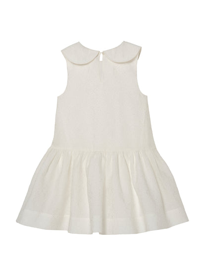 Étoile Dress - Sleeveless Textured Dress with Bow Detail and Gathered Skirt