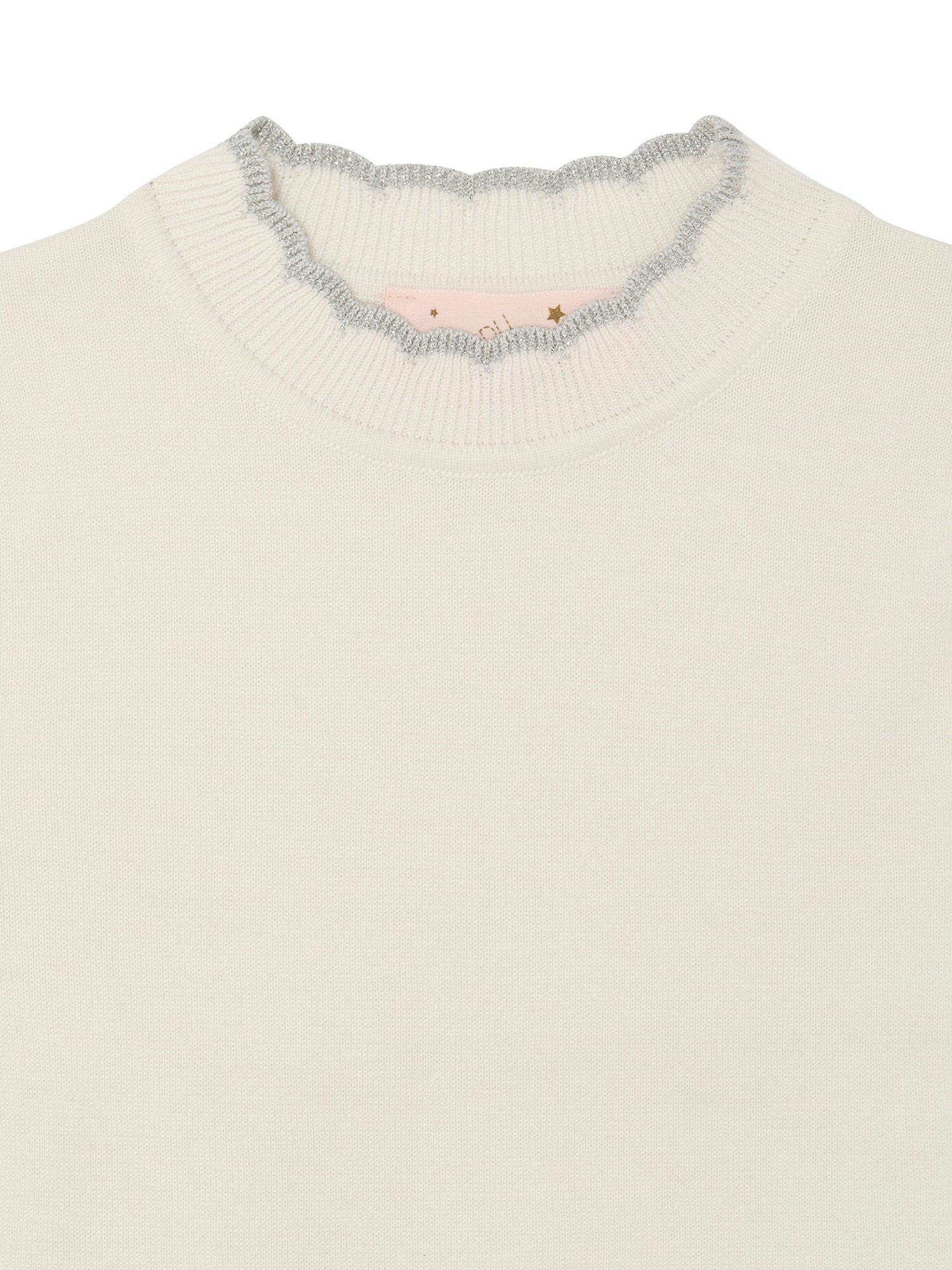 Elyseé Top - Short Sleeve Knit Top with Scalloped Edge Finish