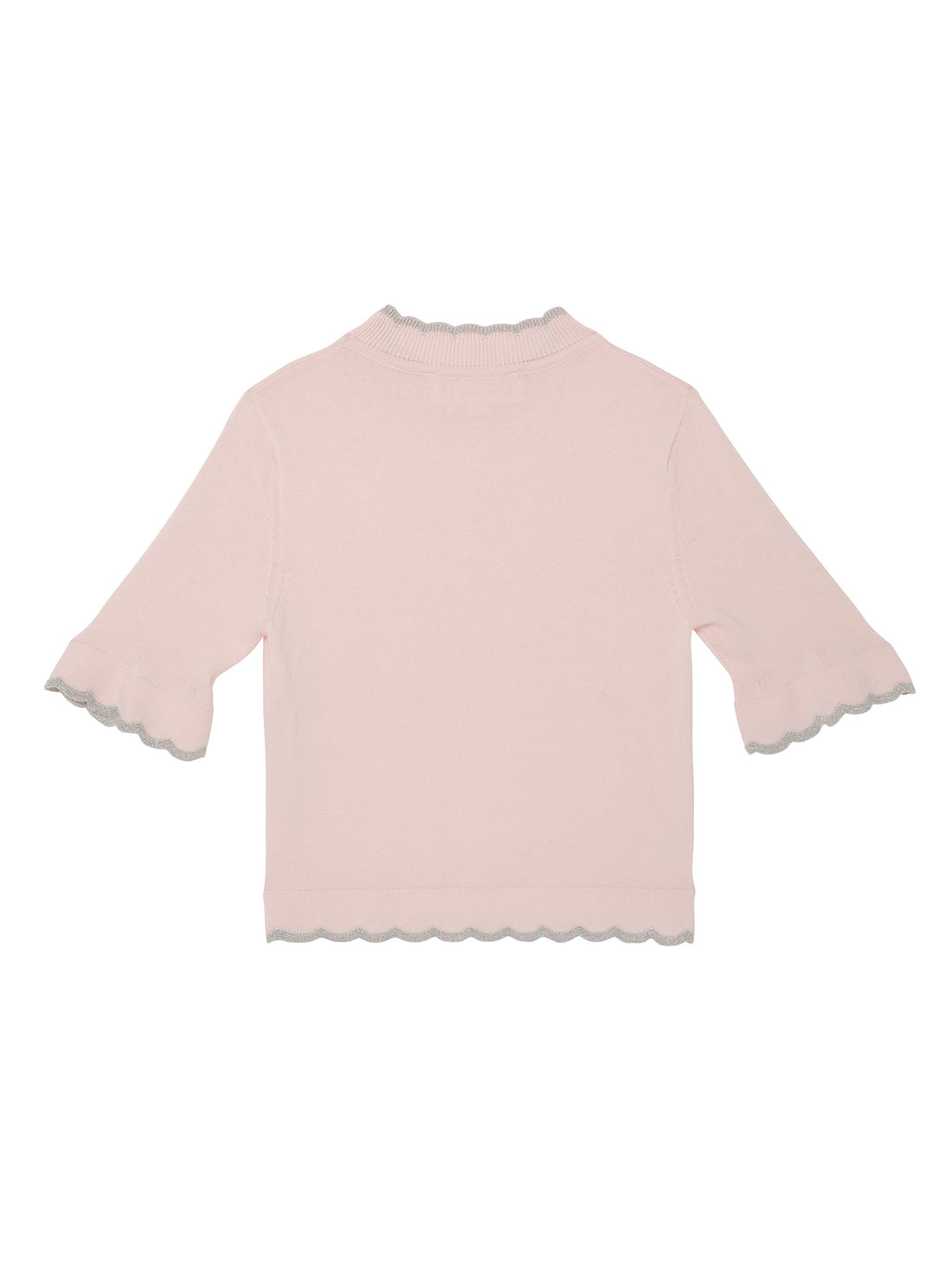 Elyseé Top - Short Sleeve Knit Top with Scalloped Trim