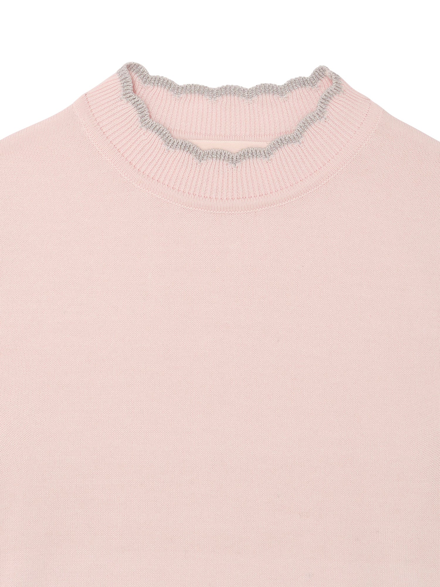 Elyseé Top - Short Sleeve Knit Top with Scalloped Trim