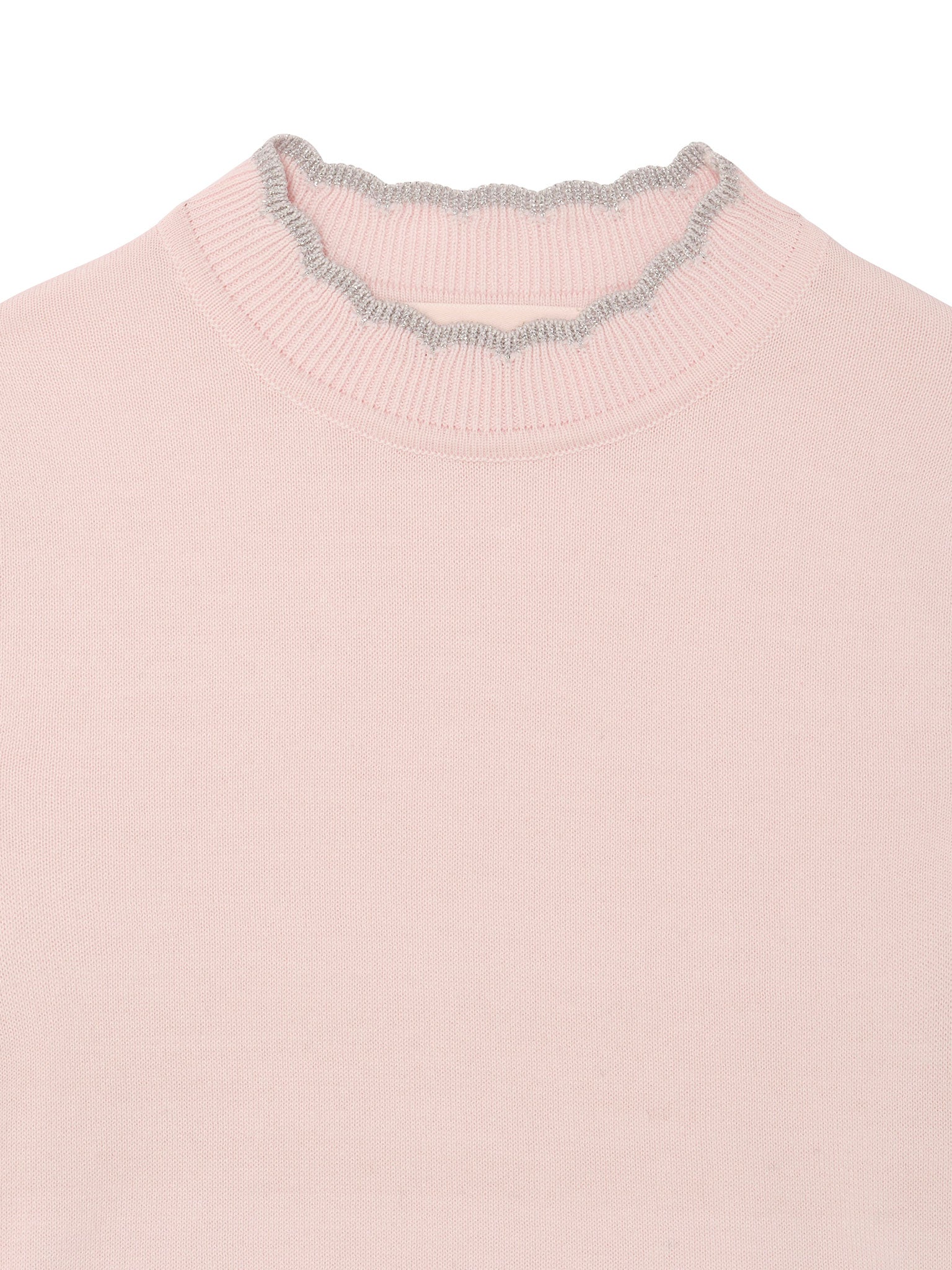 Elyseé Top - Short Sleeve Knit Top with Scalloped Trim