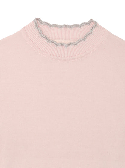 Elyseé Top - Short Sleeve Knit Top with Scalloped Trim