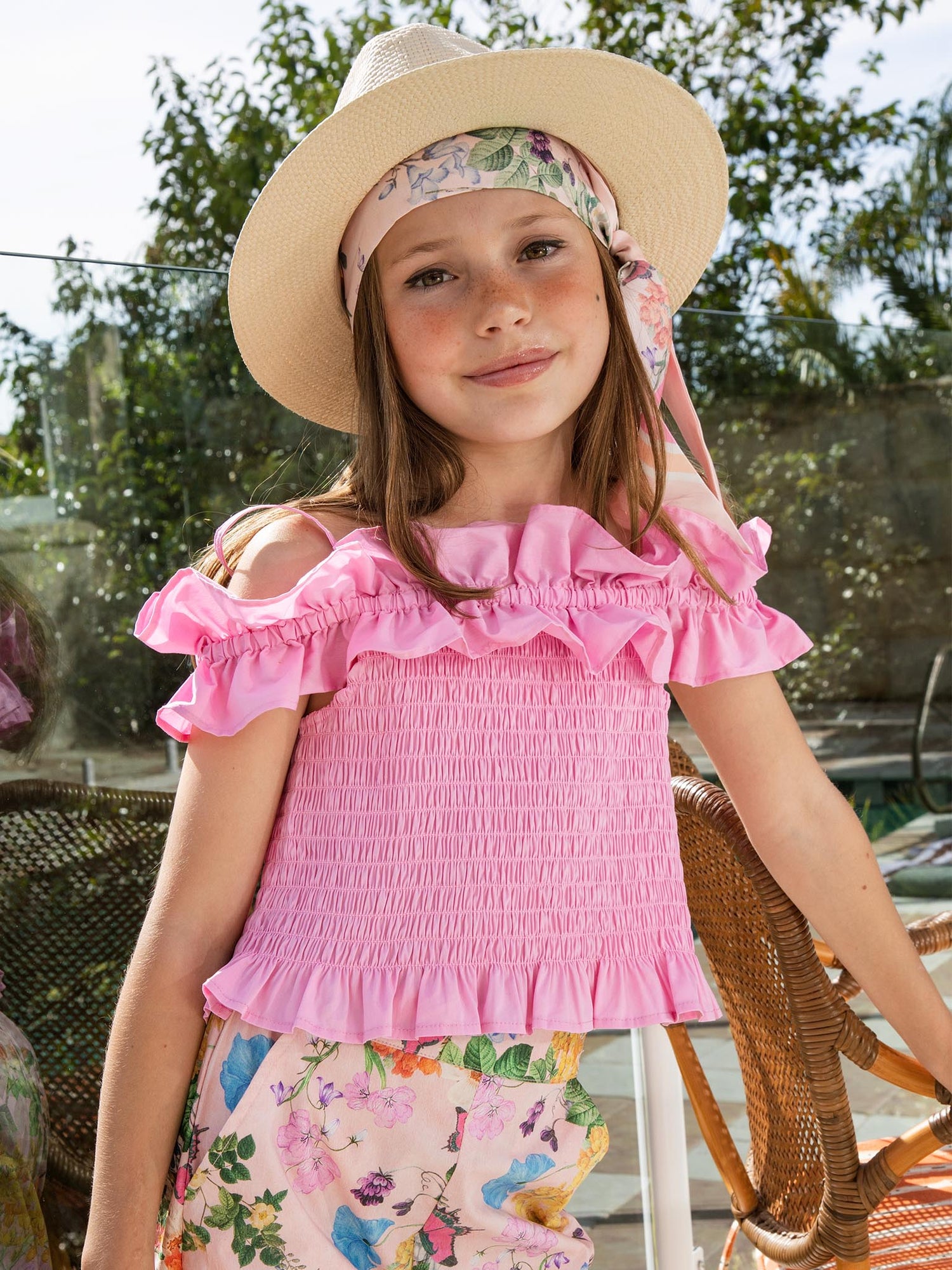 Mariposa Top - Smocked Ruffle Cotton