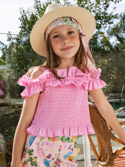 Mariposa Top - Smocked Ruffle Cotton