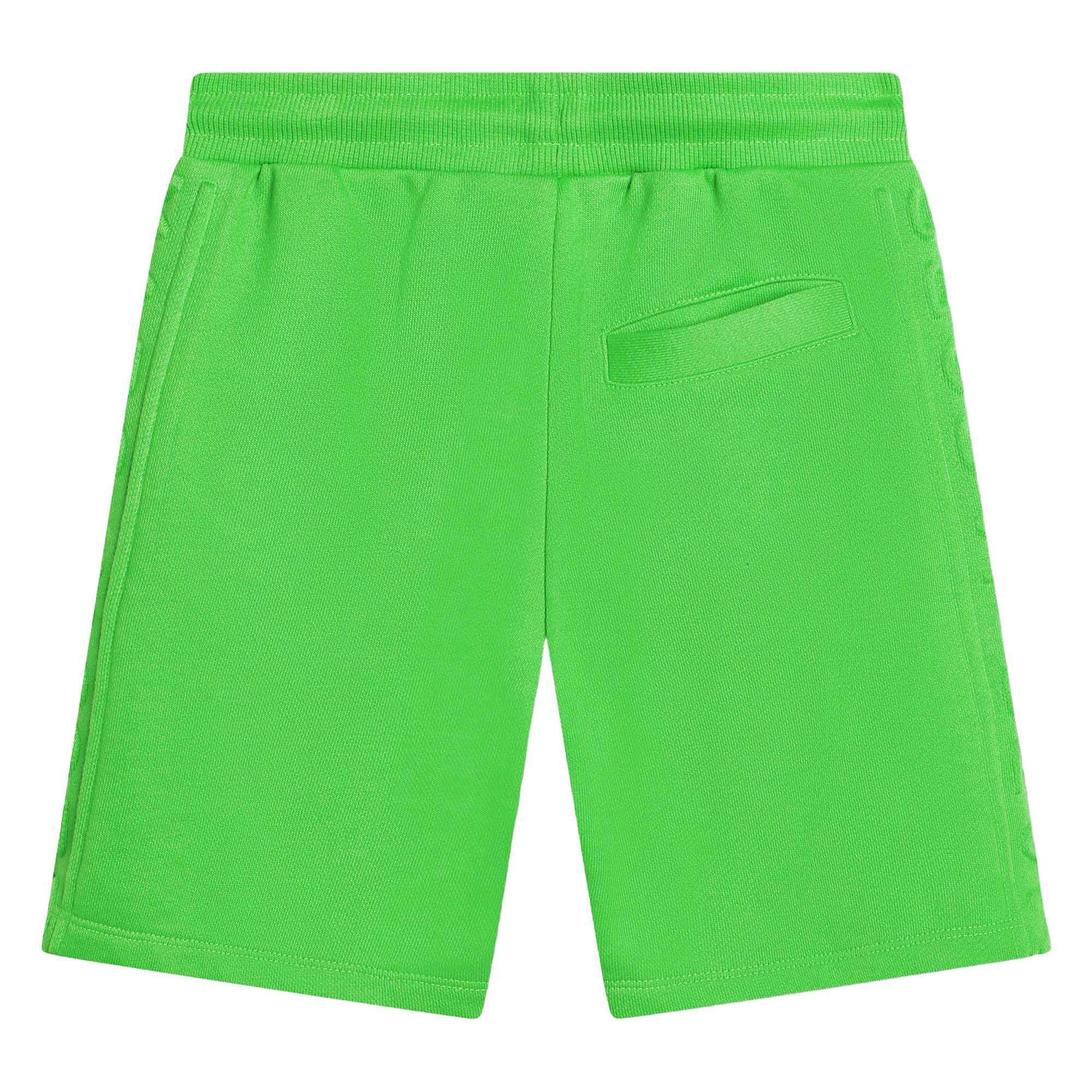 Neon Green Bermuda Shorts with Embossed Logo