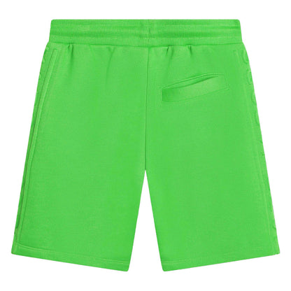 Neon Green Bermuda Shorts with Embossed Logo