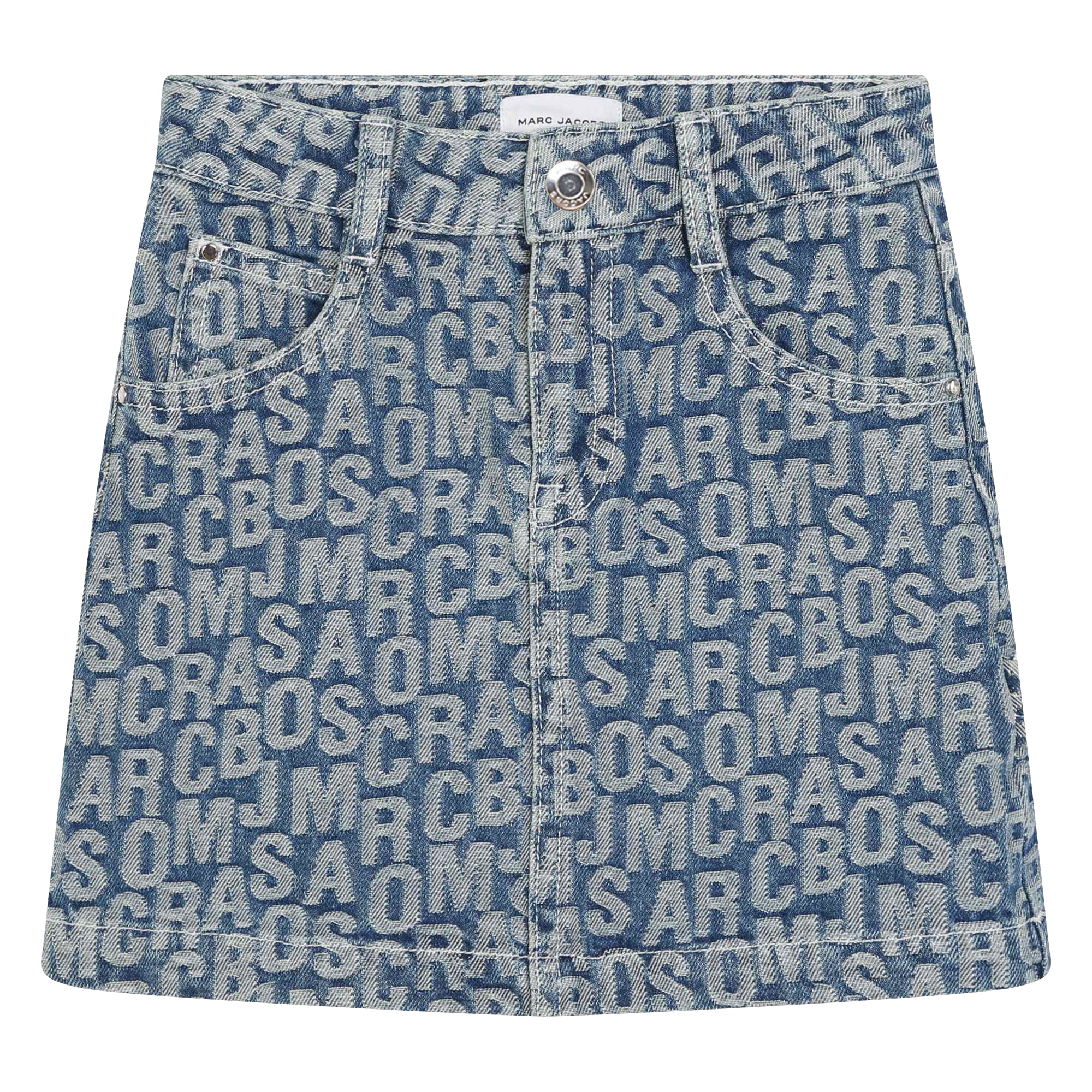 Jumbled Logo Denim Skirt