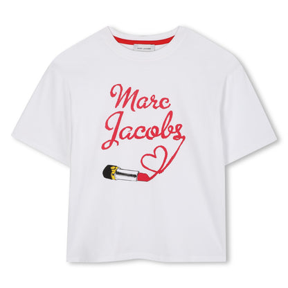 Organic Cotton Jersey T-Shirt with Front Marc Jacobs Illustration