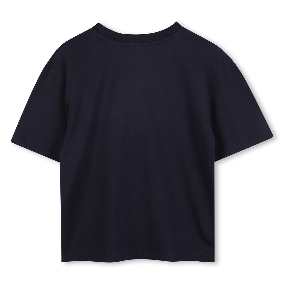 Short Sleeve T-Shirt with Jewel Embellishment, Navy