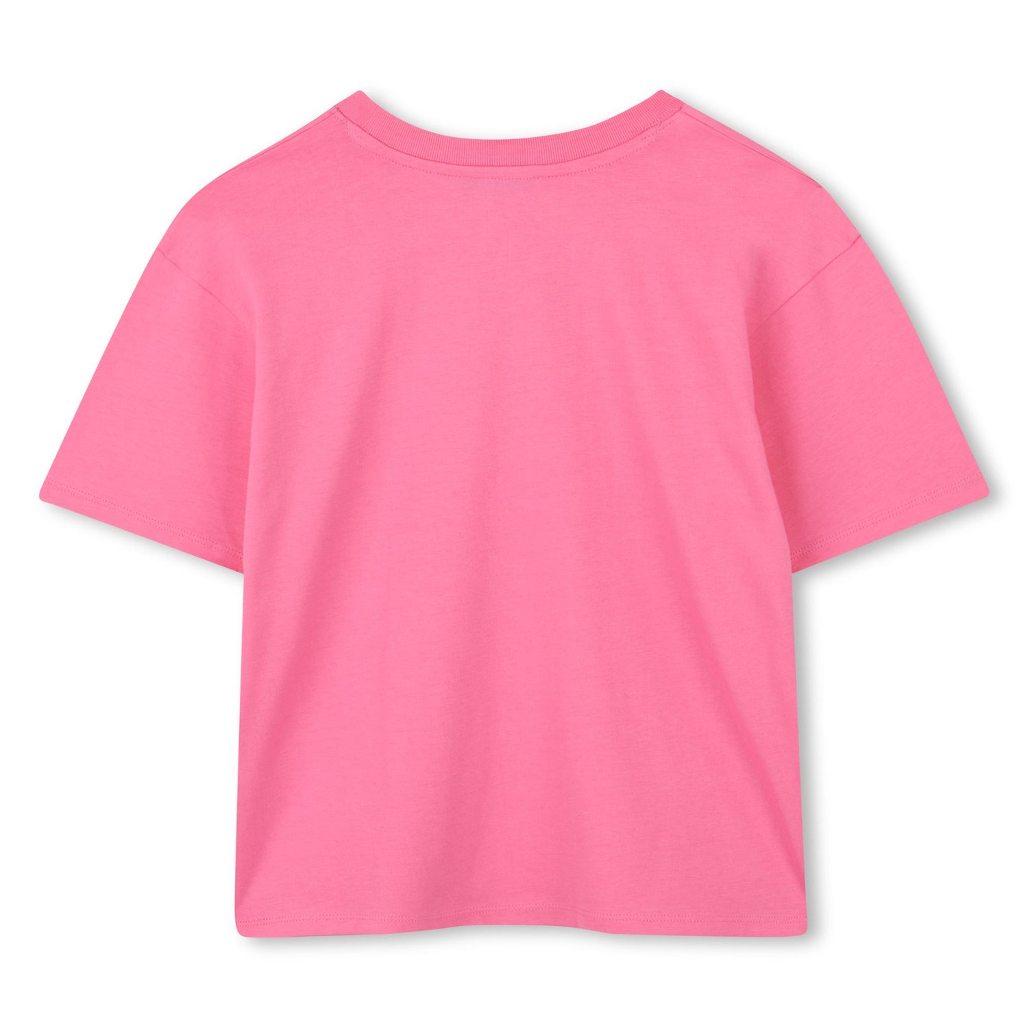 Fuchsia Cotton Jersey T-Shirt with Jewellery Illustration and Rhinestone Logo