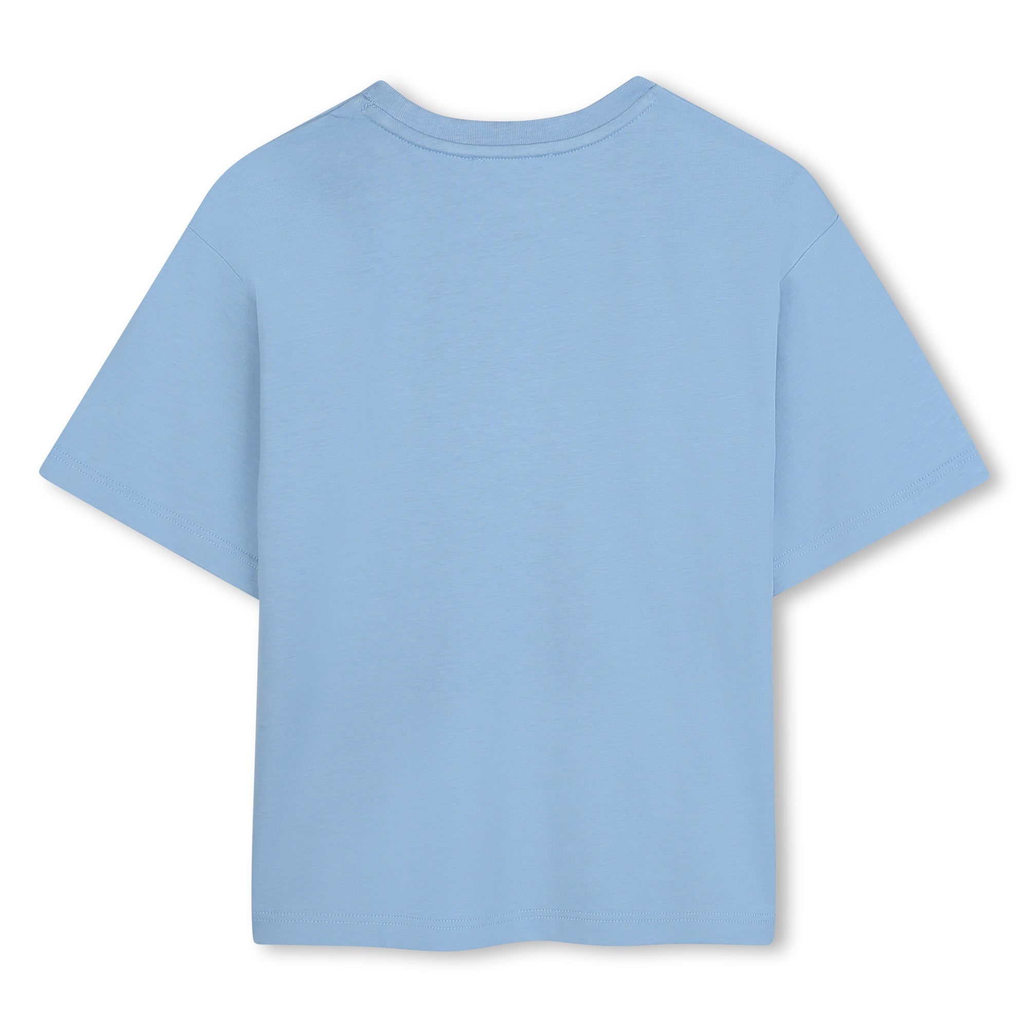 Organic Cotton Blue T-Shirt with Front Logo Print