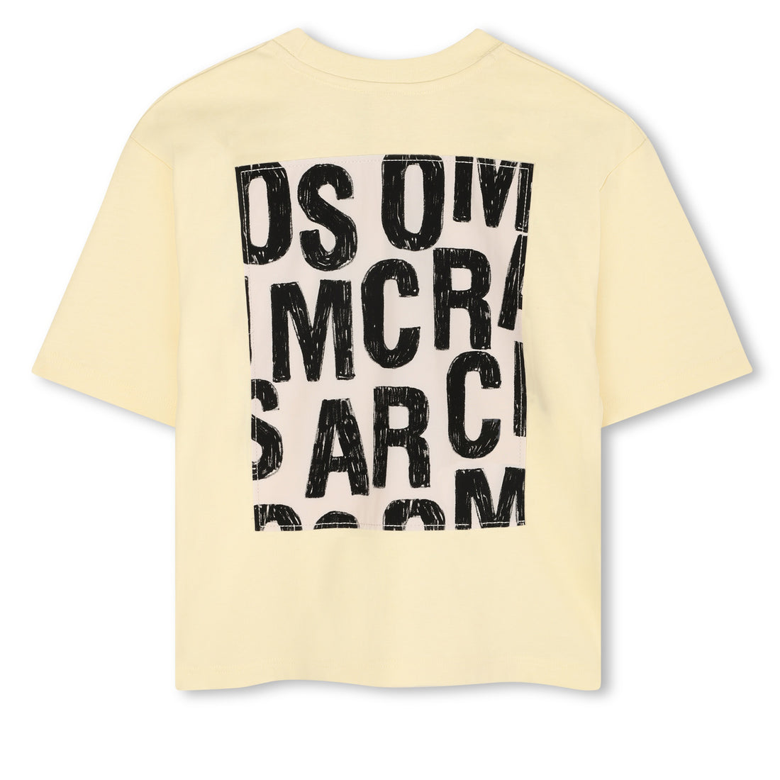 Short Sleeve Graphic T-Shirt with Paint Splatter Print, Light Yellow