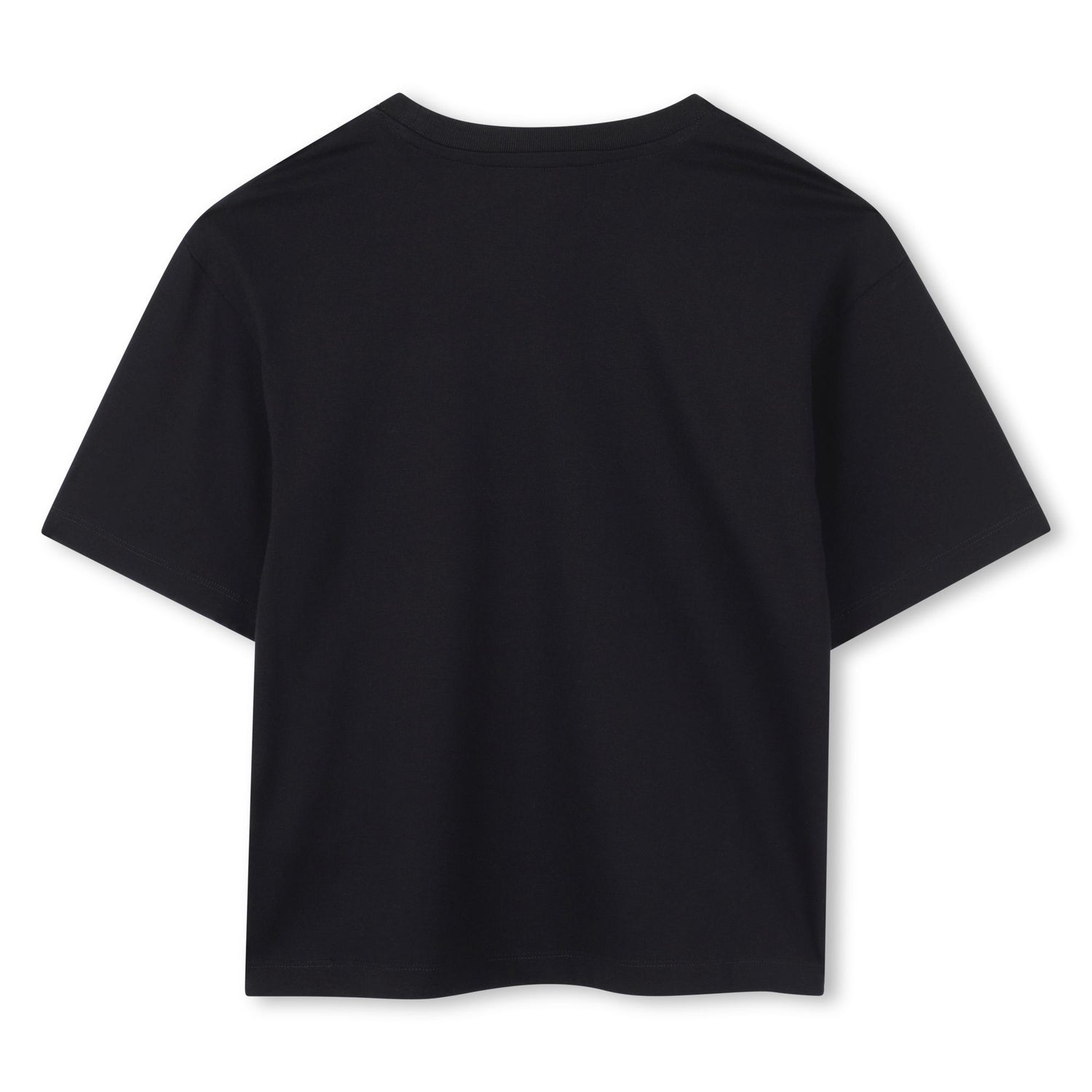 Cotton Jersey T-Shirt with Embroidered Marc Jacobs Illustration in Black and Ivory