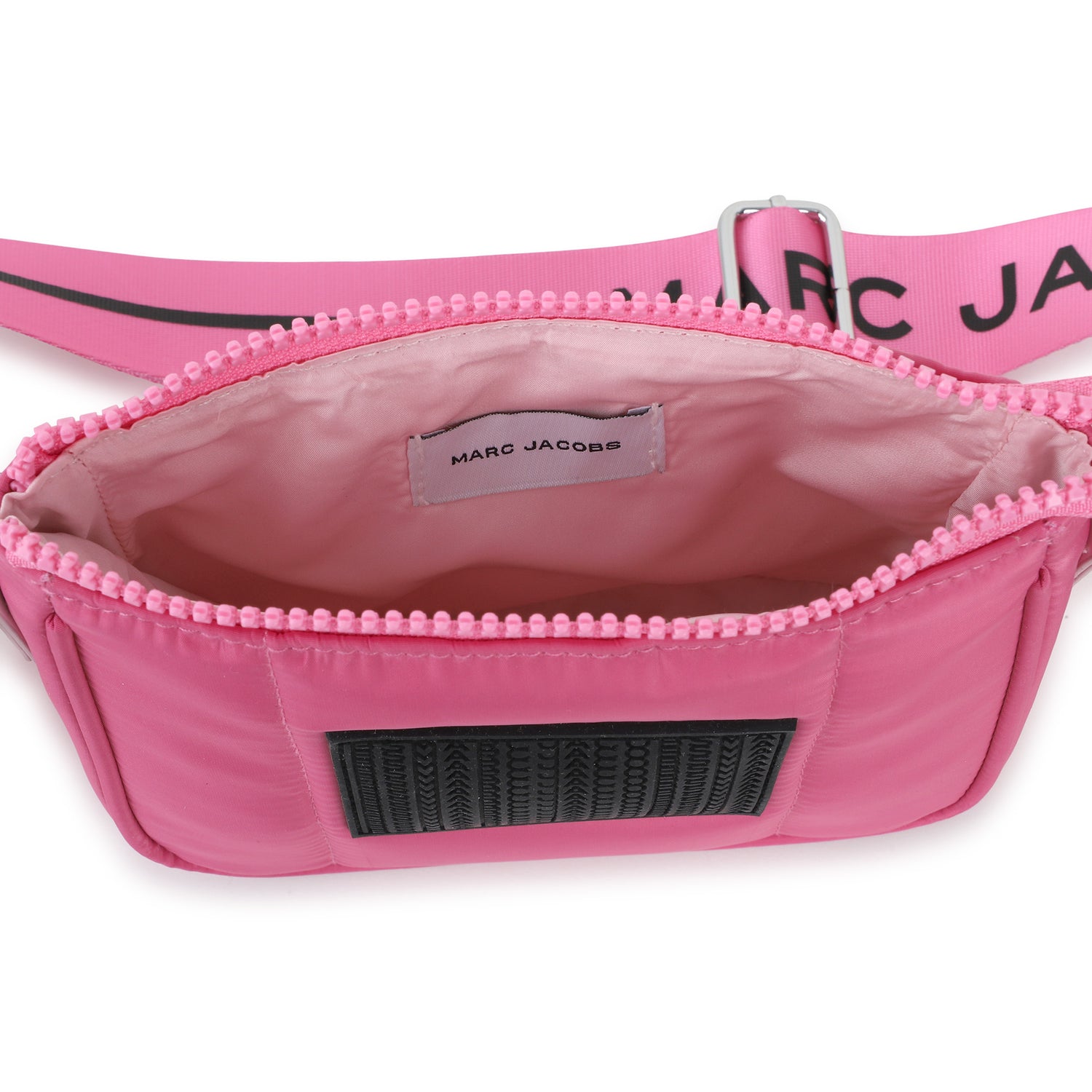 Fuchsia Coated Fabric Handle Bag with Adjustable Branded Strap