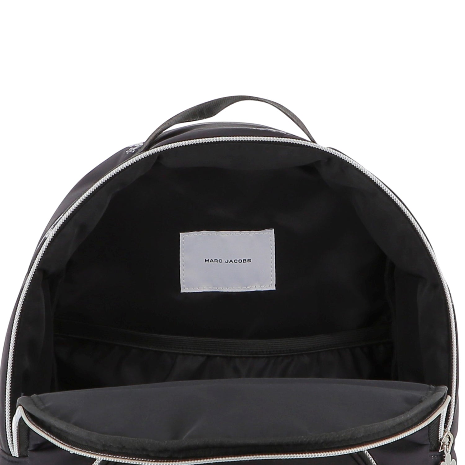 Black Twill Backpack with Daisy Print and Rhinestone Details