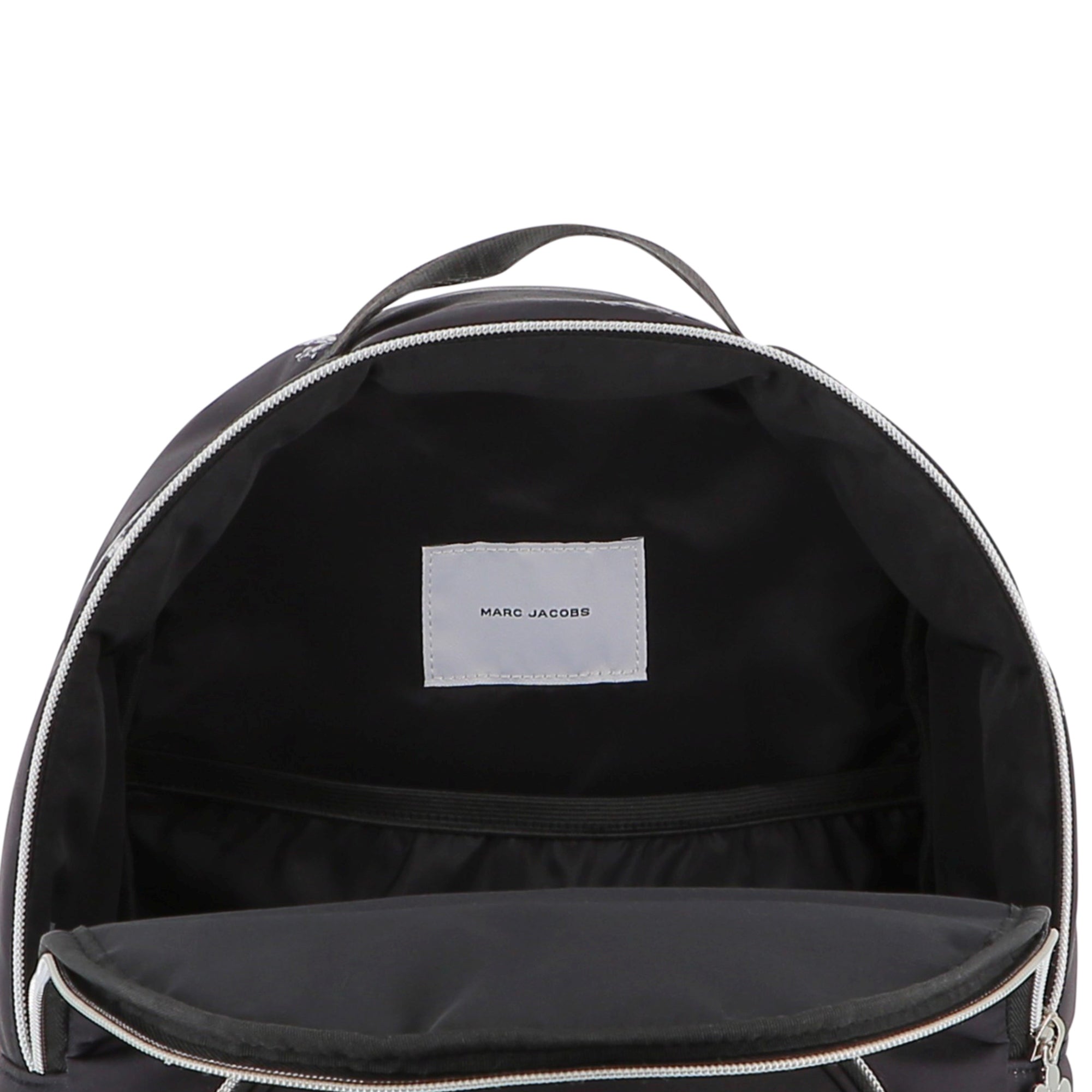 Black Twill Backpack with Daisy Print and Rhinestone Details