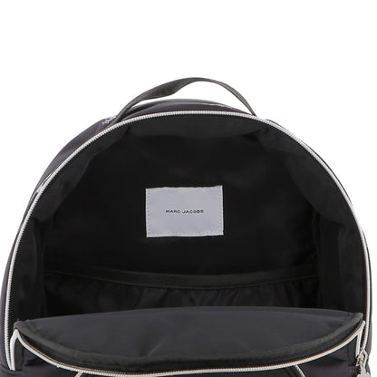 Black Twill Backpack with Daisy Print and Rhinestone Details