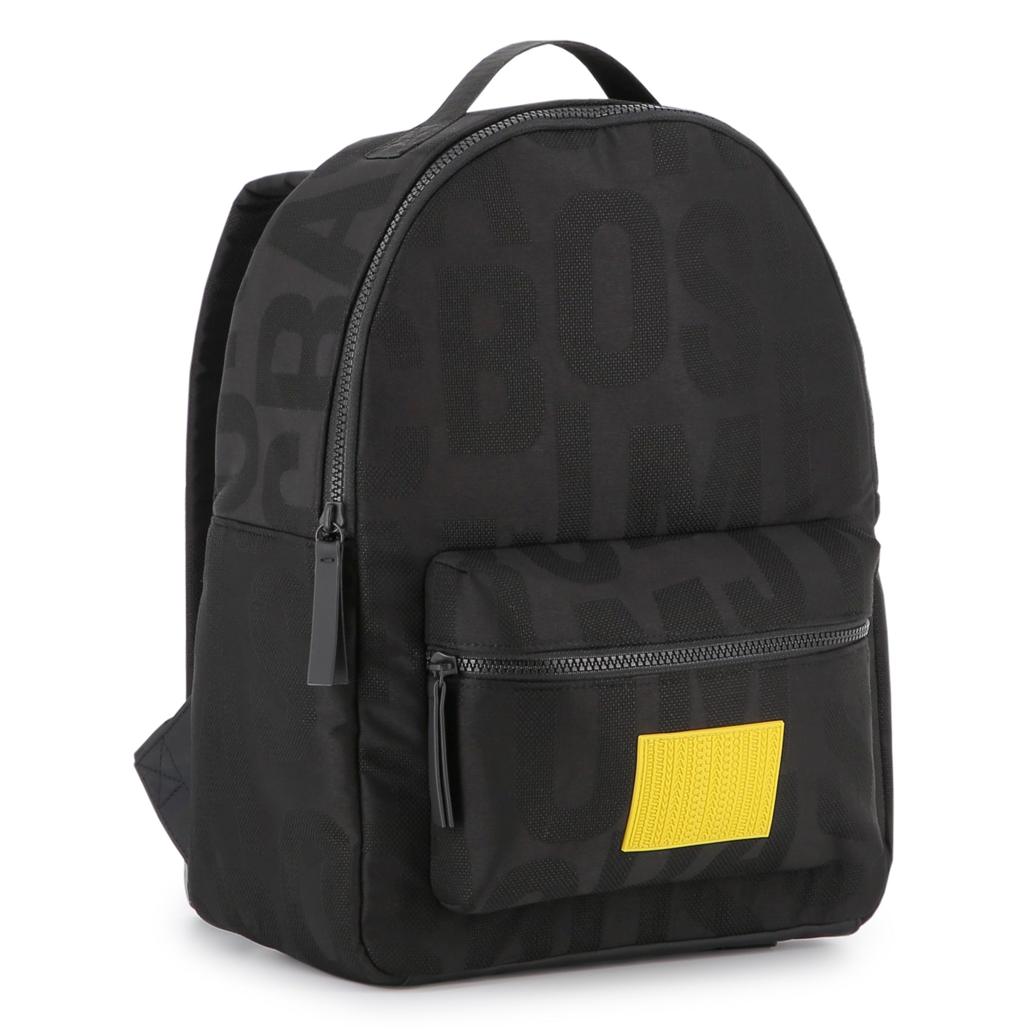 Twill Backpack with Monogram Design and Padded Straps