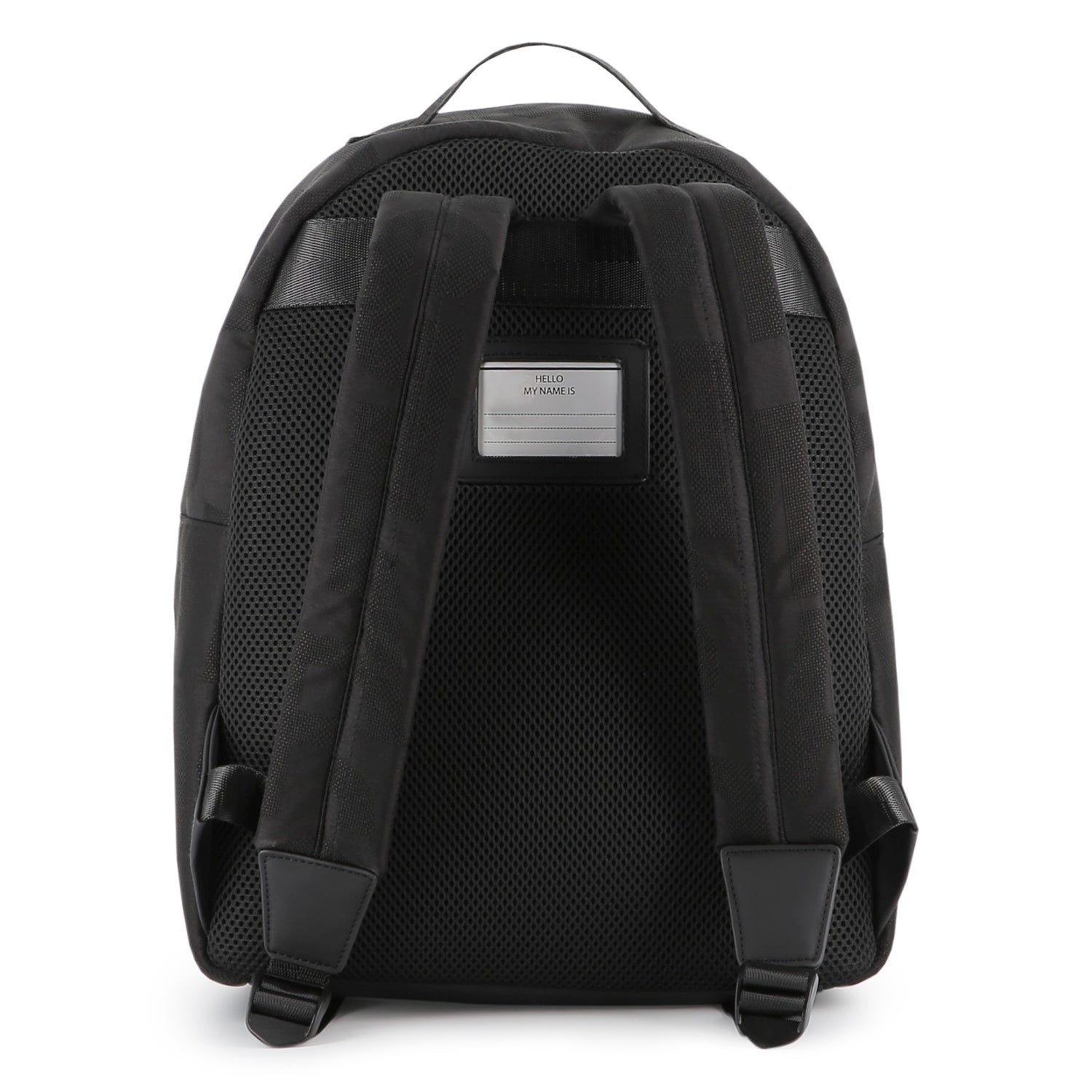Twill Backpack with Monogram Design and Padded Straps
