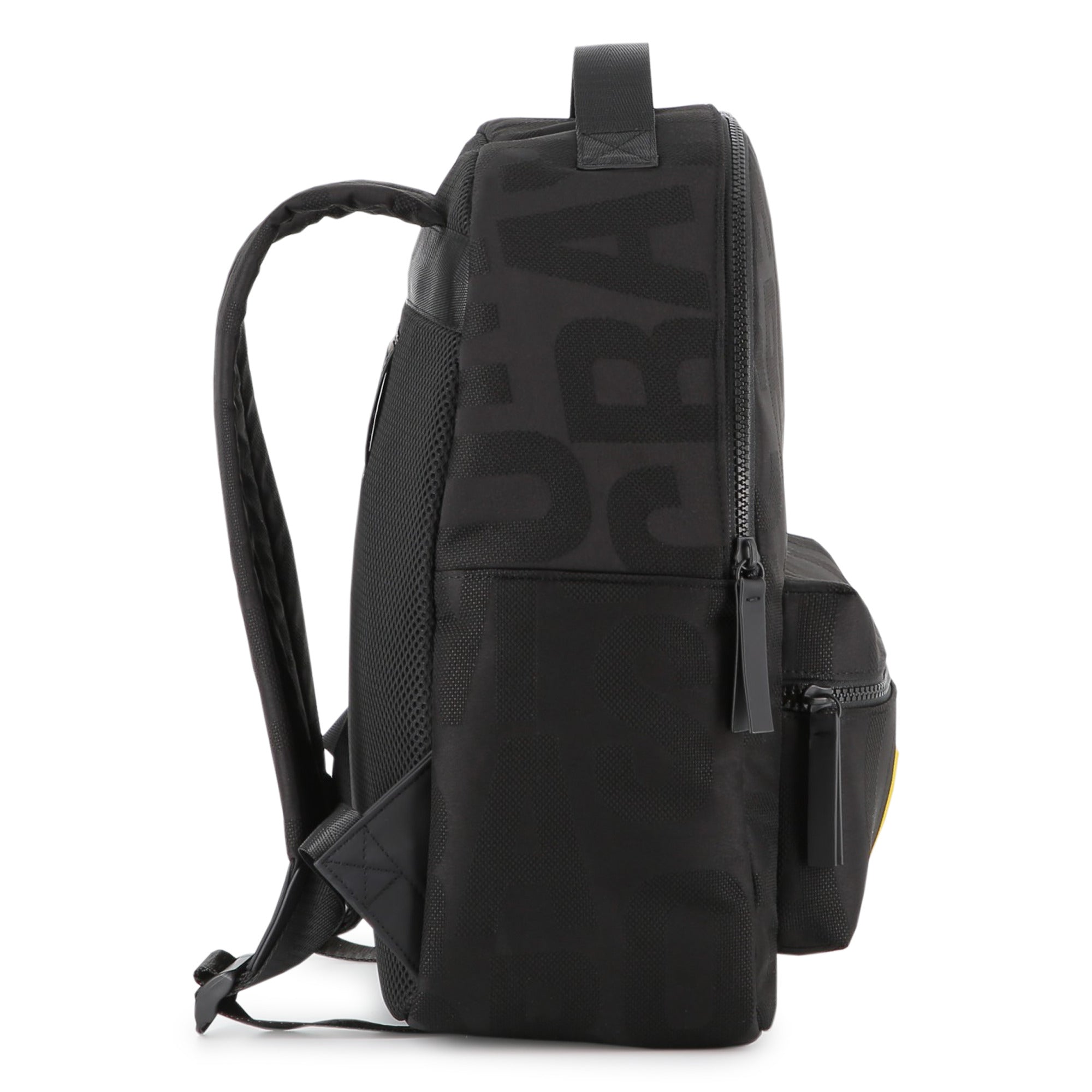 Twill Backpack with Monogram Design and Padded Straps
