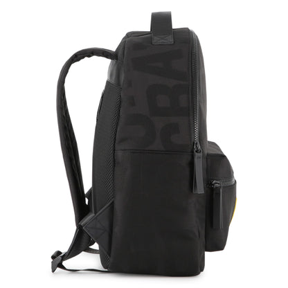 Twill Backpack with Monogram Design and Padded Straps