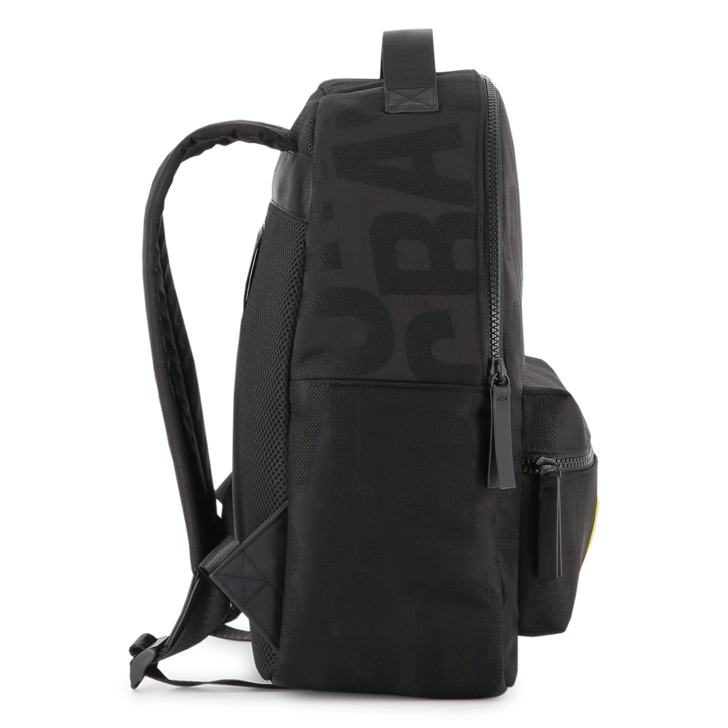 Twill Backpack with Monogram Design and Padded Straps