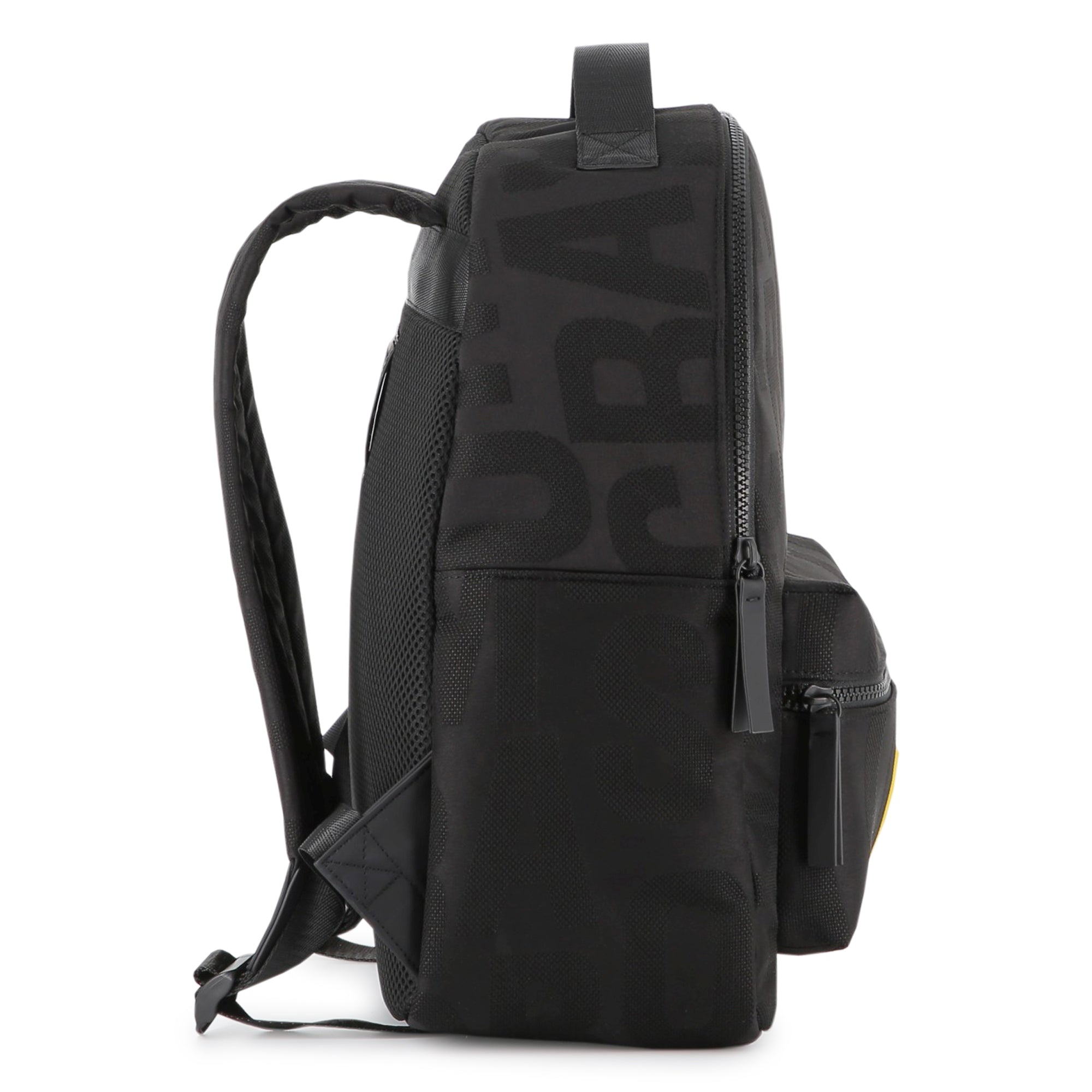 Twill Backpack with Monogram Design and Padded Straps
