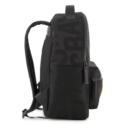 Twill Backpack with Monogram Design and Padded Straps