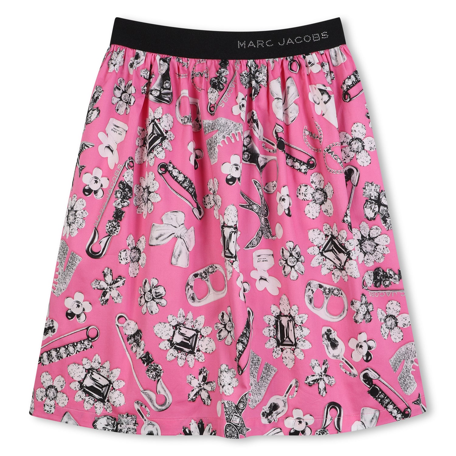 Printed Skirt with Elastic Waistband, Pink