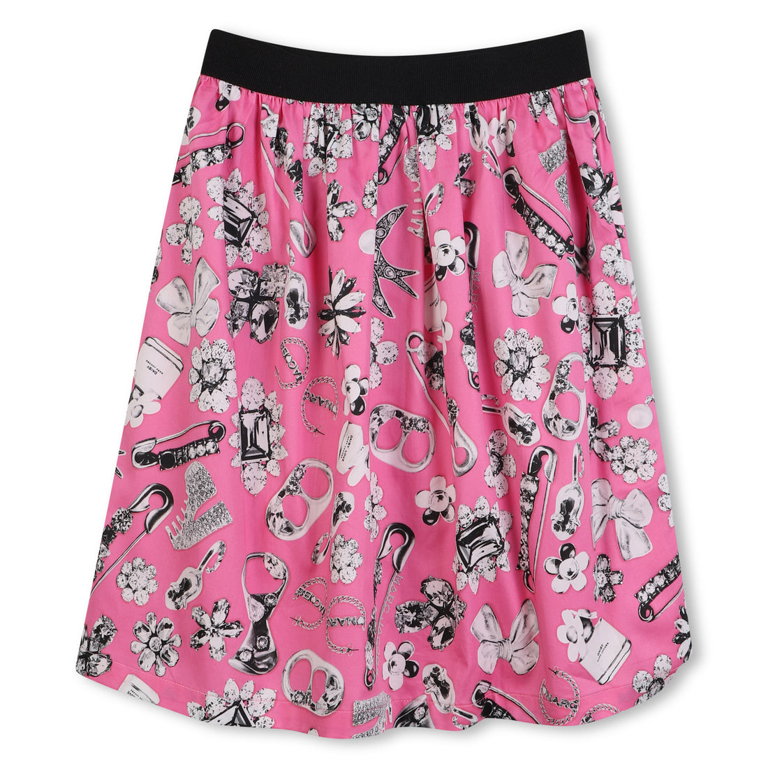 Printed Skirt with Elastic Waistband, Pink