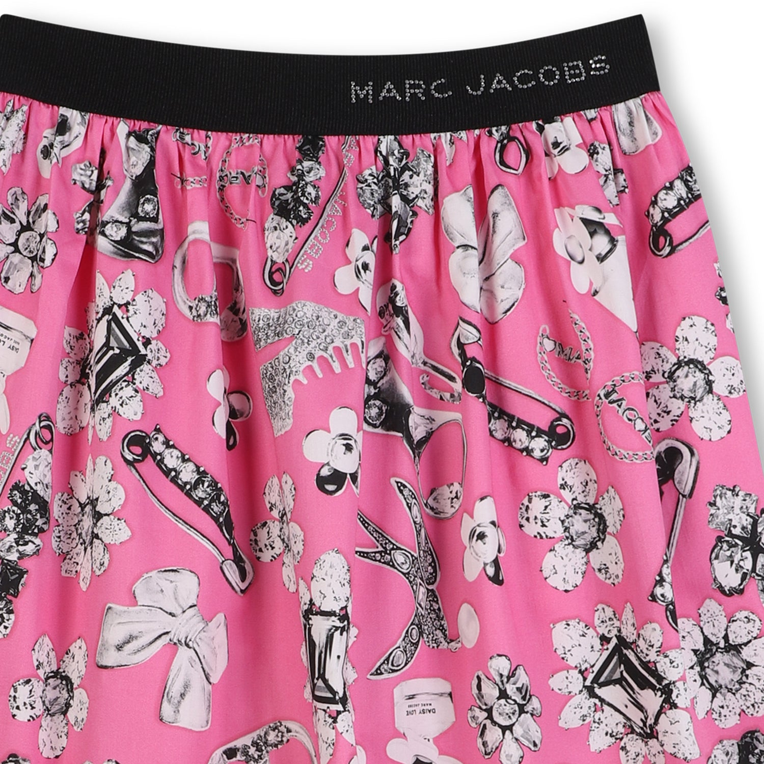 Printed Skirt with Elastic Waistband, Pink