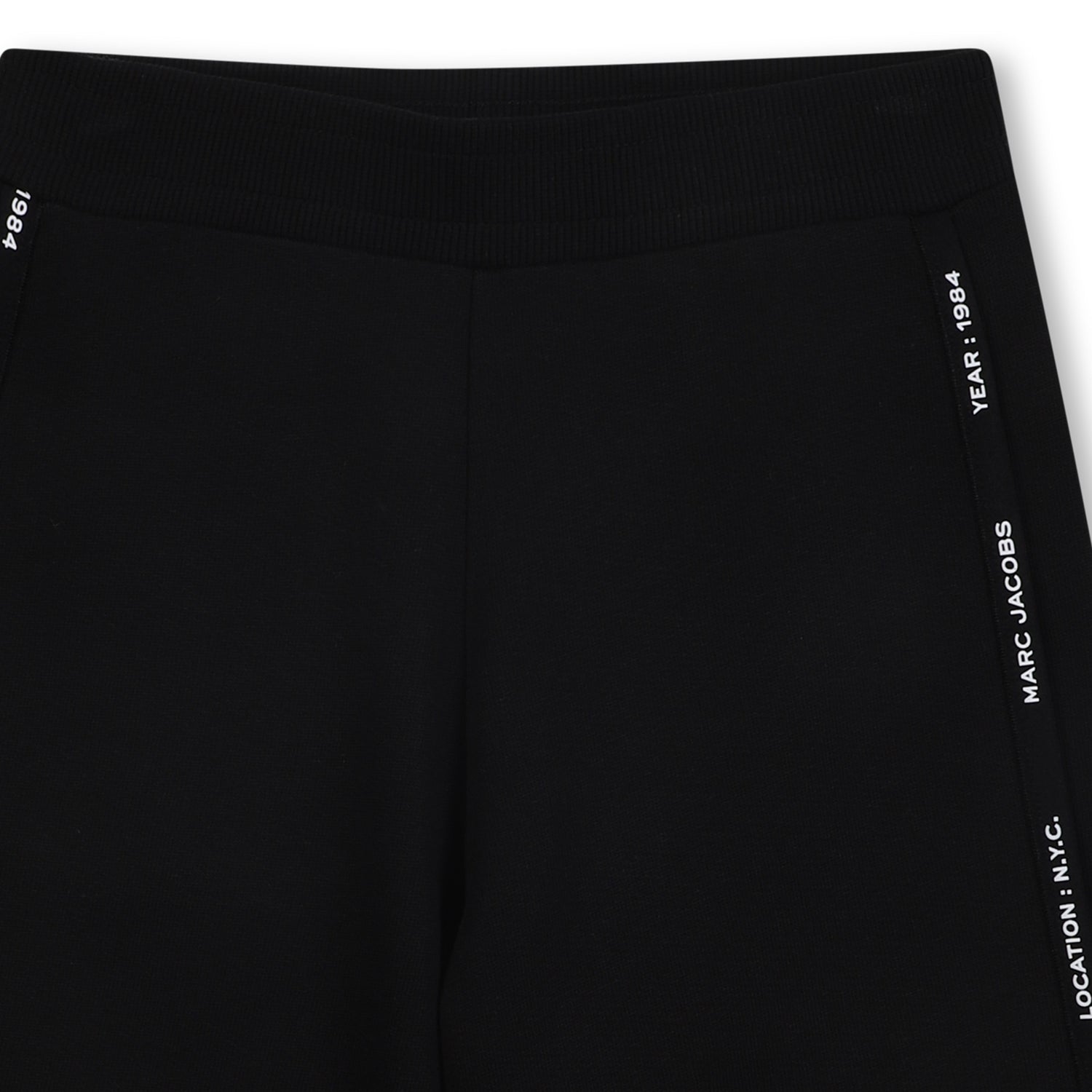Black Organic Cotton Fleece Shorts with Side Braid and Signature Stitching