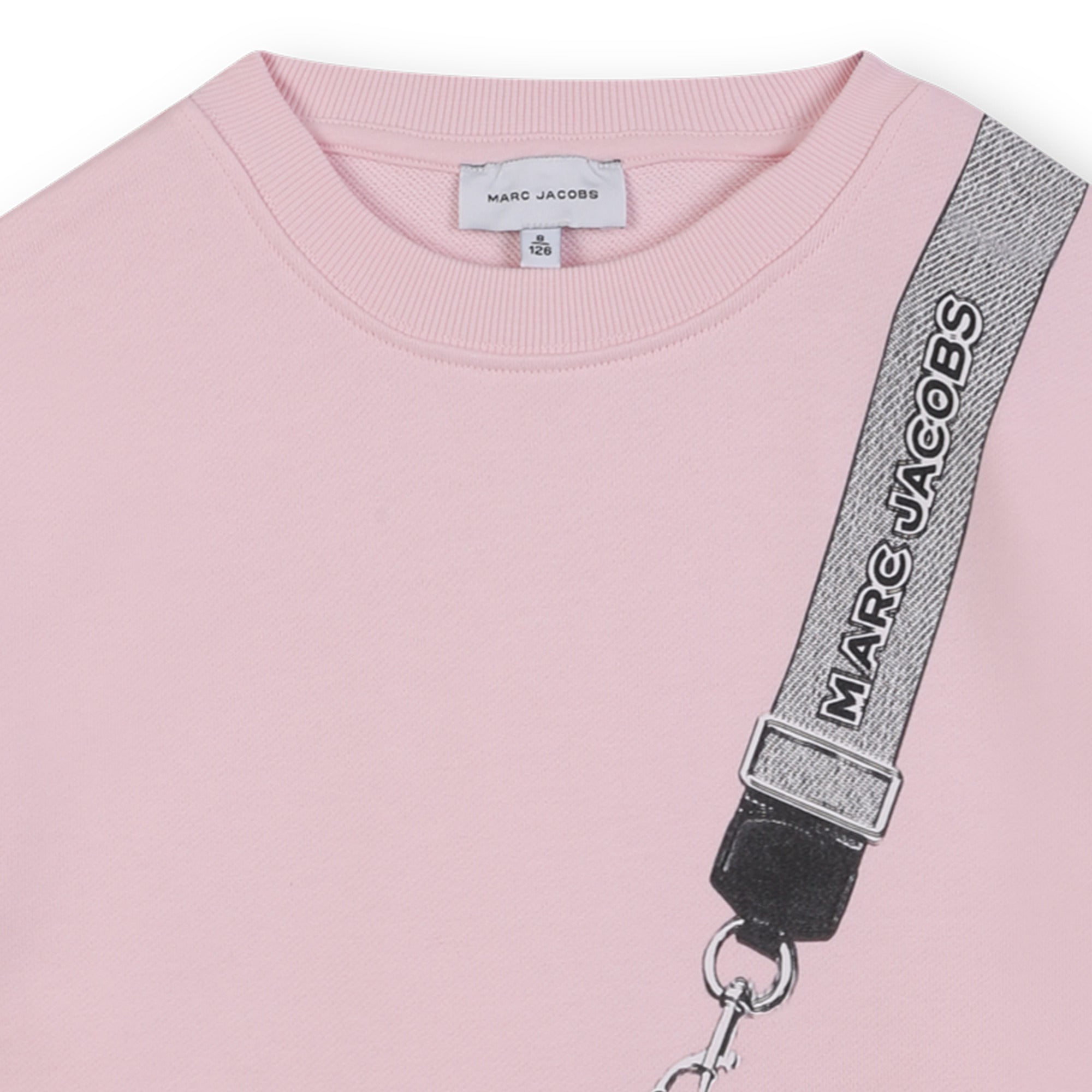 Pink Cotton French Terry Dress with Trompe L’Oeil “Snapshot” Illustration