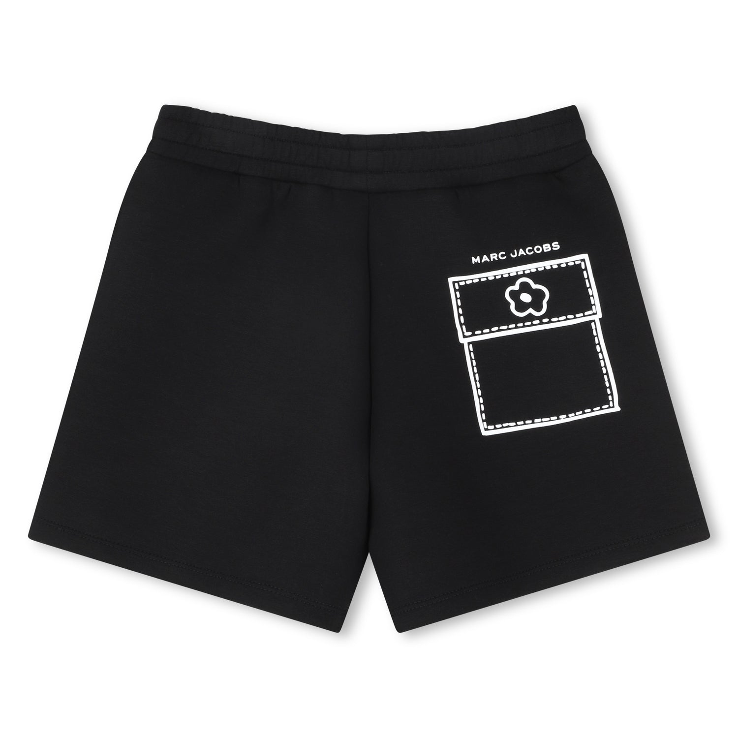 Black Jersey Shorts with Contrast Stitching The Marc Jacobs