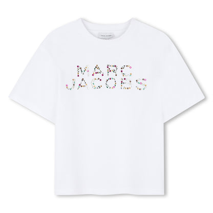 Rhinestone Logo Cotton T-Shirt The Marc Jacobs