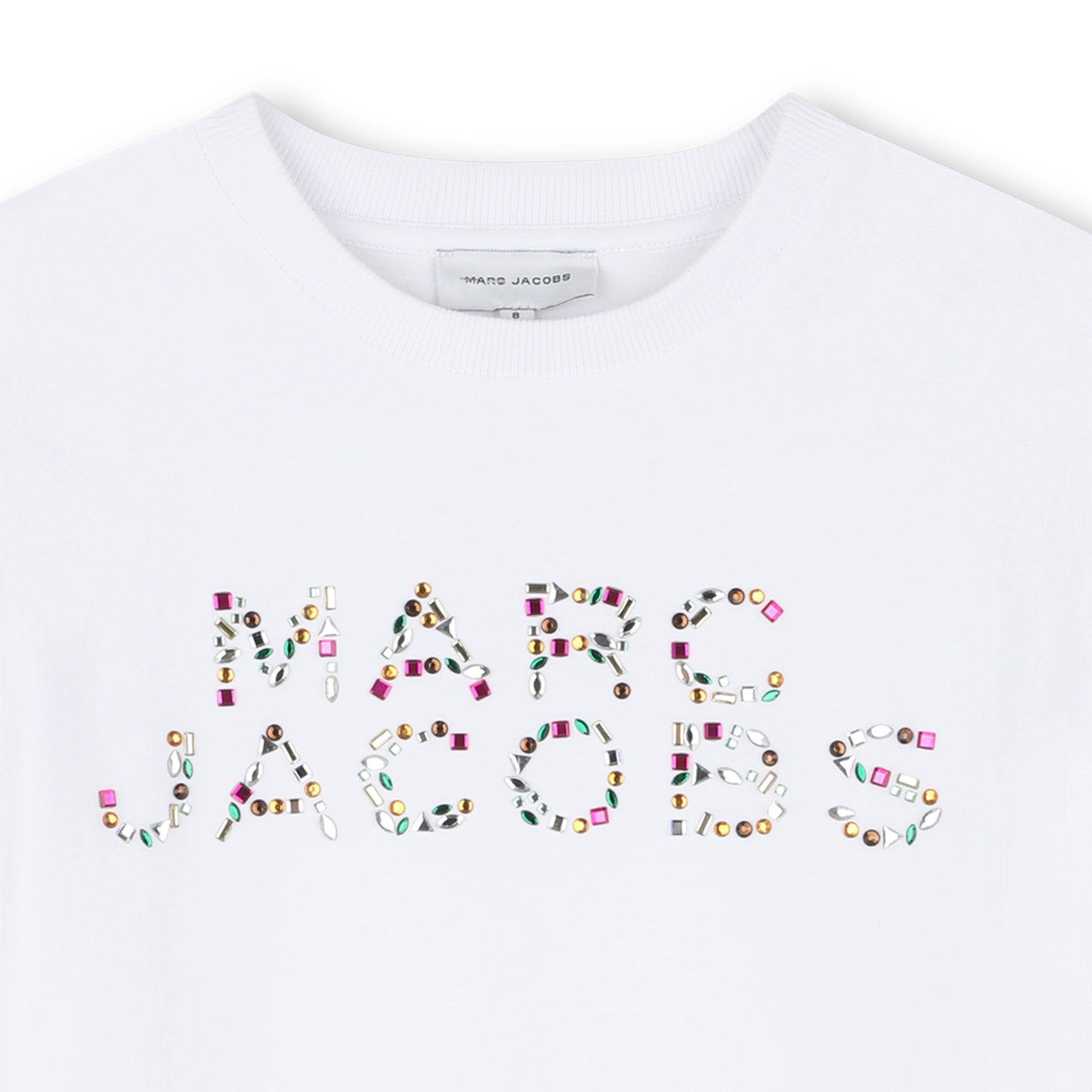 Rhinestone Logo Cotton T-Shirt The Marc Jacobs