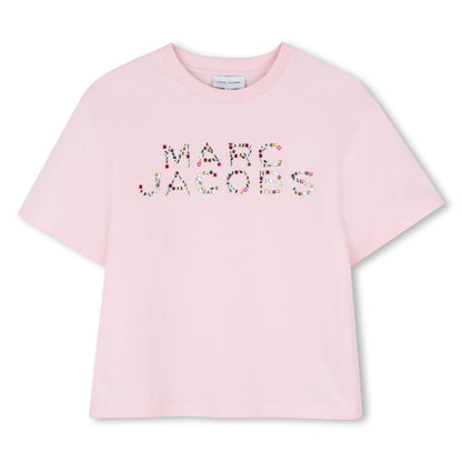Rhinestone Logo Cotton T-Shirt The Marc Jacobs