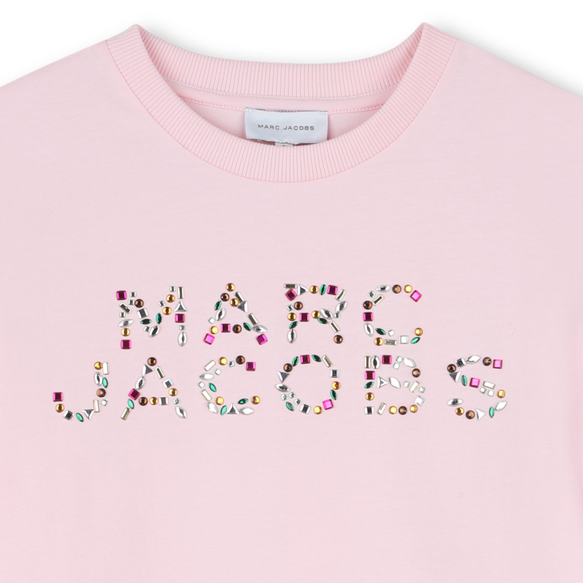 Rhinestone Logo Cotton T-Shirt The Marc Jacobs