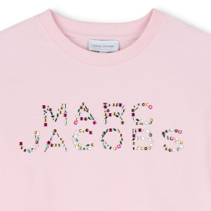 Rhinestone Logo Cotton T-Shirt The Marc Jacobs