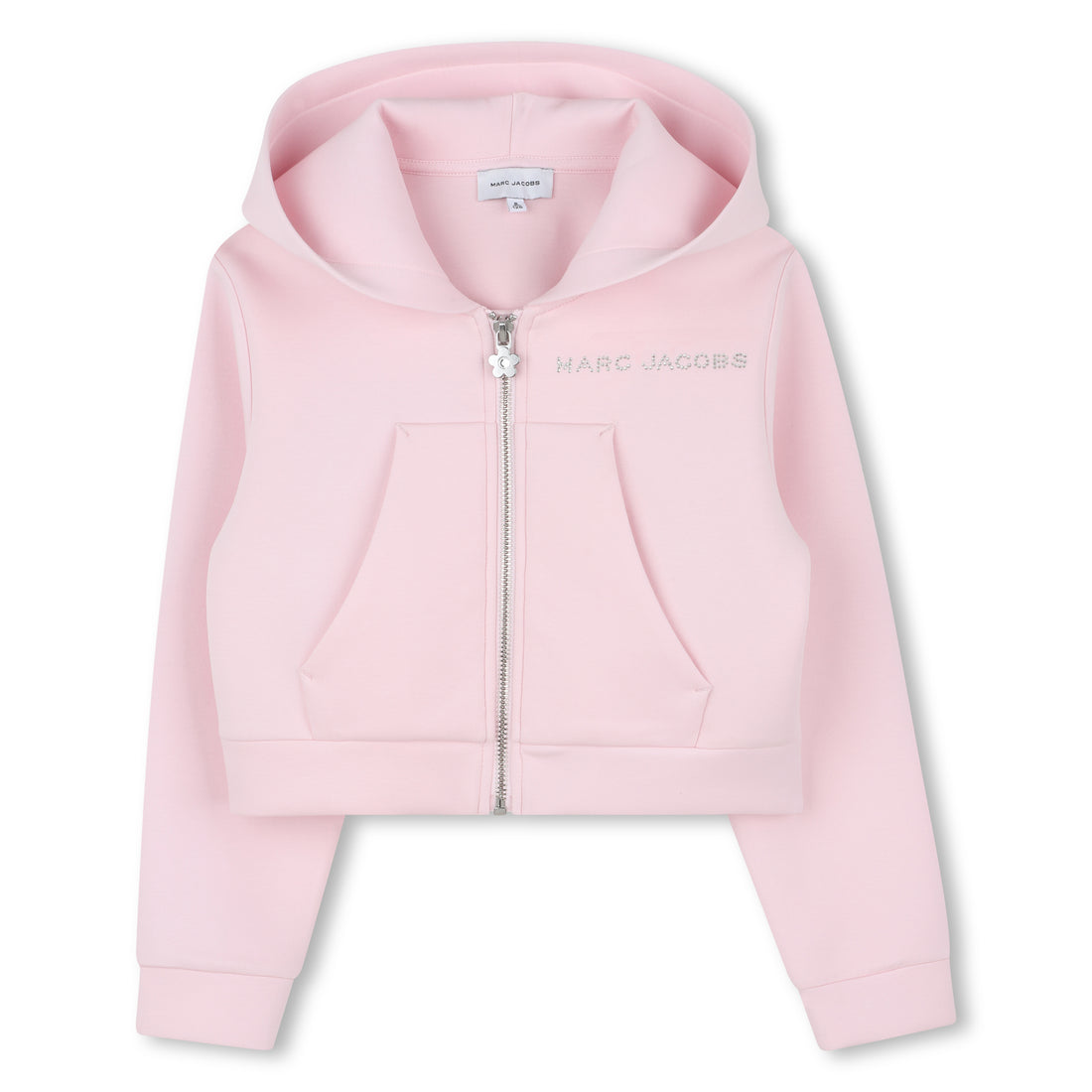Pink Zip Hoodie with Rhinestone Logo The Marc Jacobs
